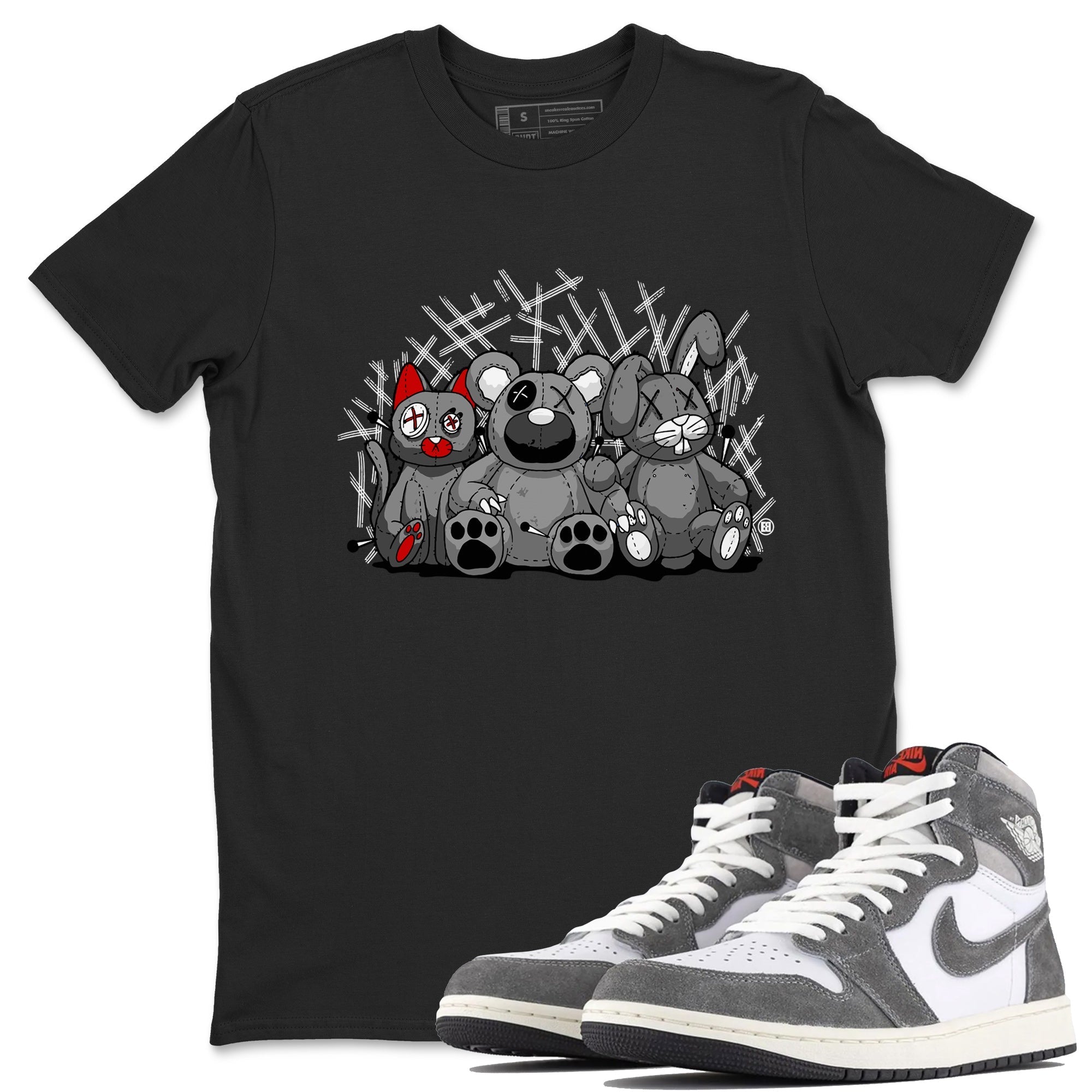 Air Jordan 1 Washed Heritage Sneaker Match Tees Animal Homies Streetwear Sneaker Shirt Air Jordan 1 Washed Heritage Shirts Unisex Shirts Black 1