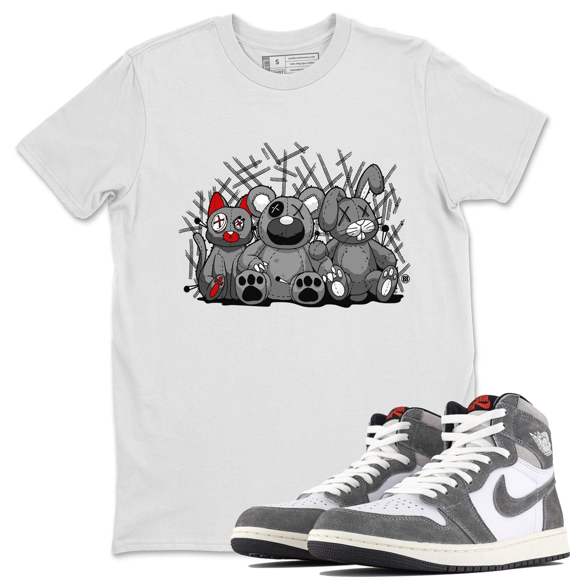 Air Jordan 1 Washed Heritage Sneaker Match Tees Animal Homies Streetwear Sneaker Shirt Air Jordan 1 Washed Heritage Shirts Unisex Shirts White 1