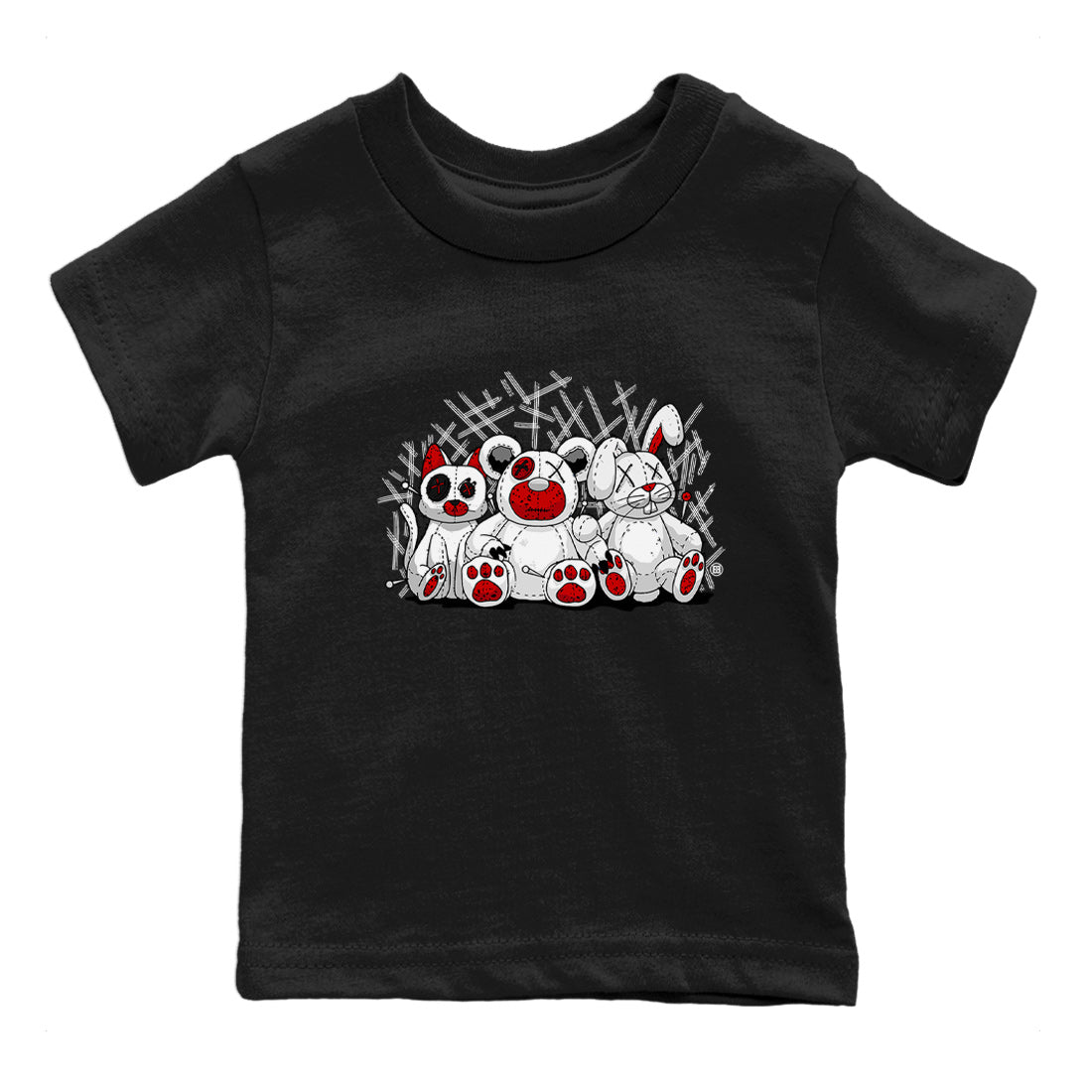 Air Jordan 4 Red Cement Sneaker Match Tees Animal Homies Streetwear Sneaker Shirt AJ4 Red Cement Tee Kids Shirts Black 2