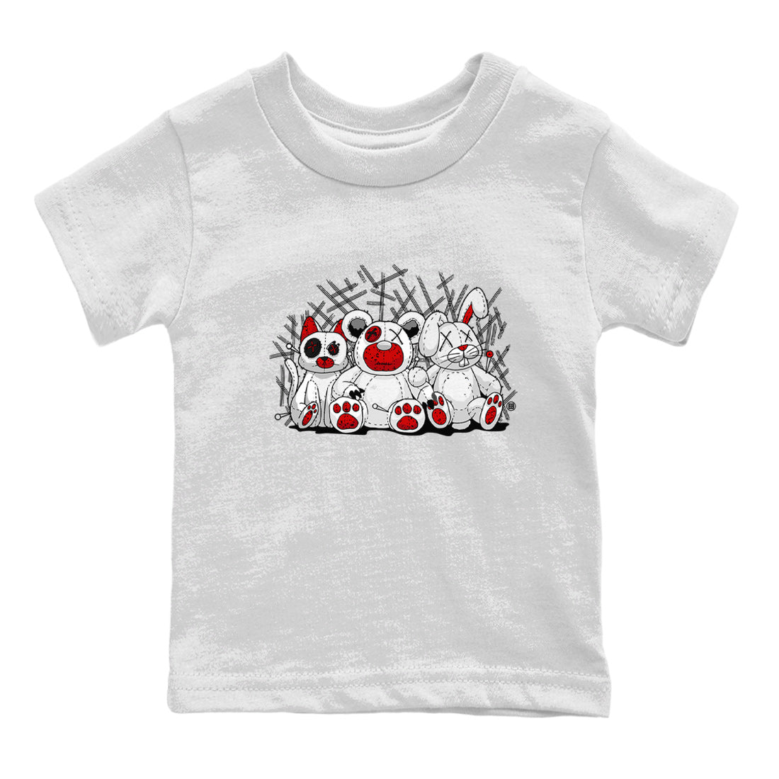 Air Jordan 4 Red Cement Sneaker Match Tees Animal Homies Streetwear Sneaker Shirt AJ4 Red Cement Tee Kids Shirts White 2