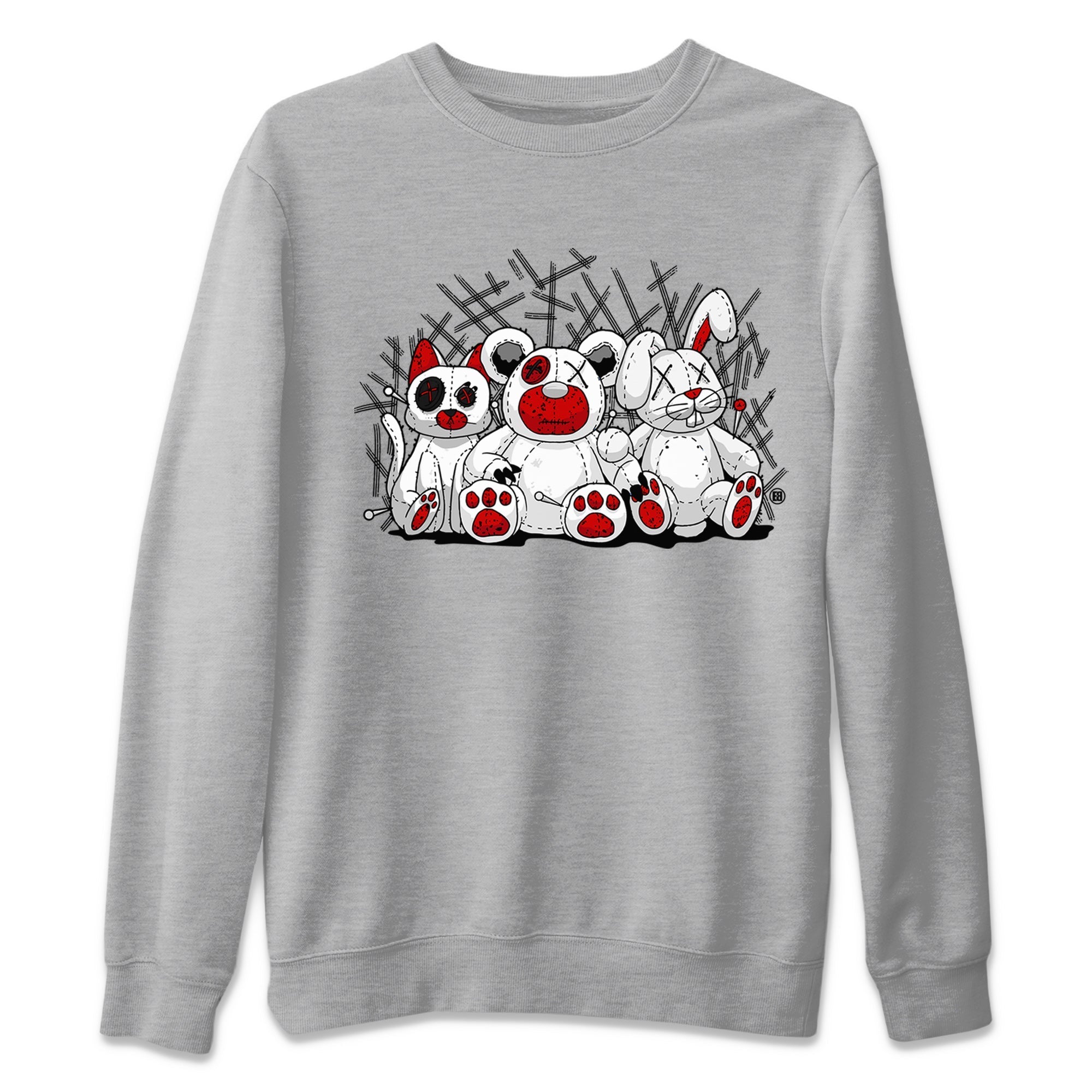 Air Jordan 4 Red Cement Sneaker Match Tees Animal Homies Streetwear Sneaker Shirt AJ4 Red Cement Tee Unisex Shirts Heather Grey 2