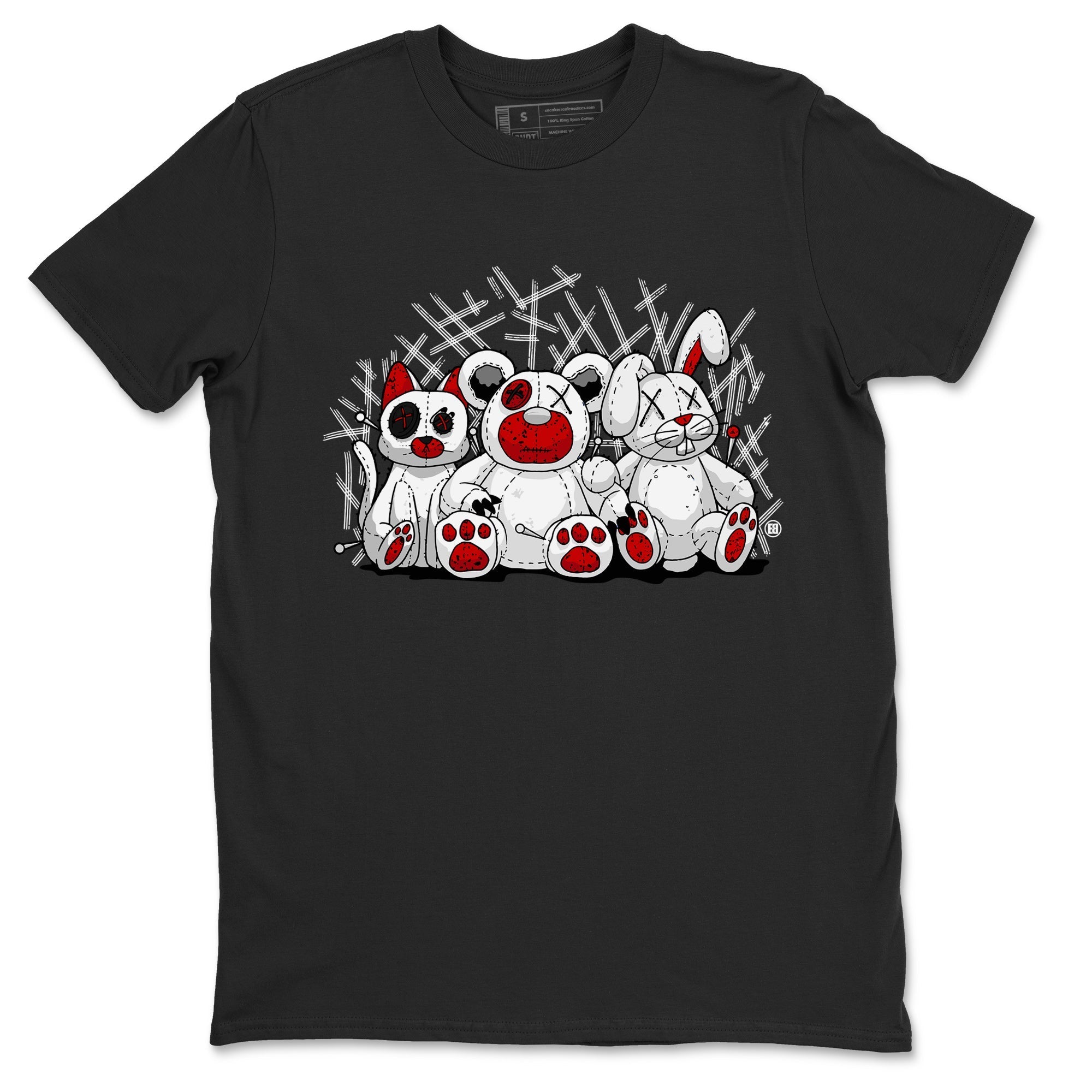 Air Jordan 4 Red Cement Sneaker Match Tees Animal Homies Streetwear Sneaker Shirt AJ4 Red Cement Tee Unisex Shirts Black 2