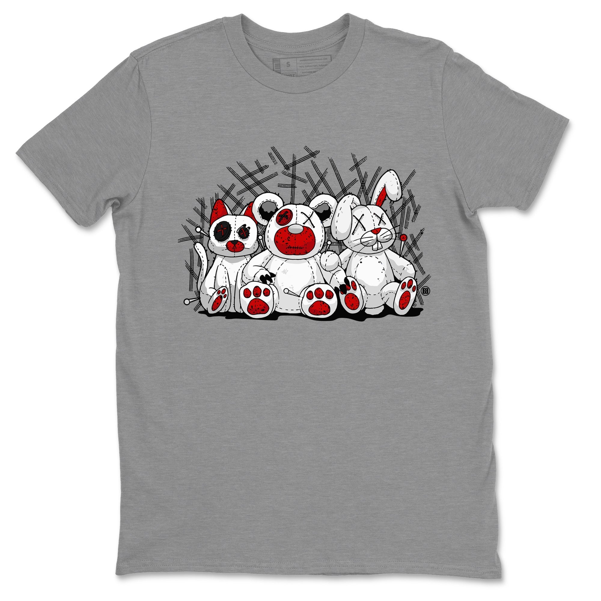 Air Jordan 4 Red Cement Sneaker Match Tees Animal Homies Streetwear Sneaker Shirt AJ4 Red Cement Tee Unisex Shirts Heather Grey 2