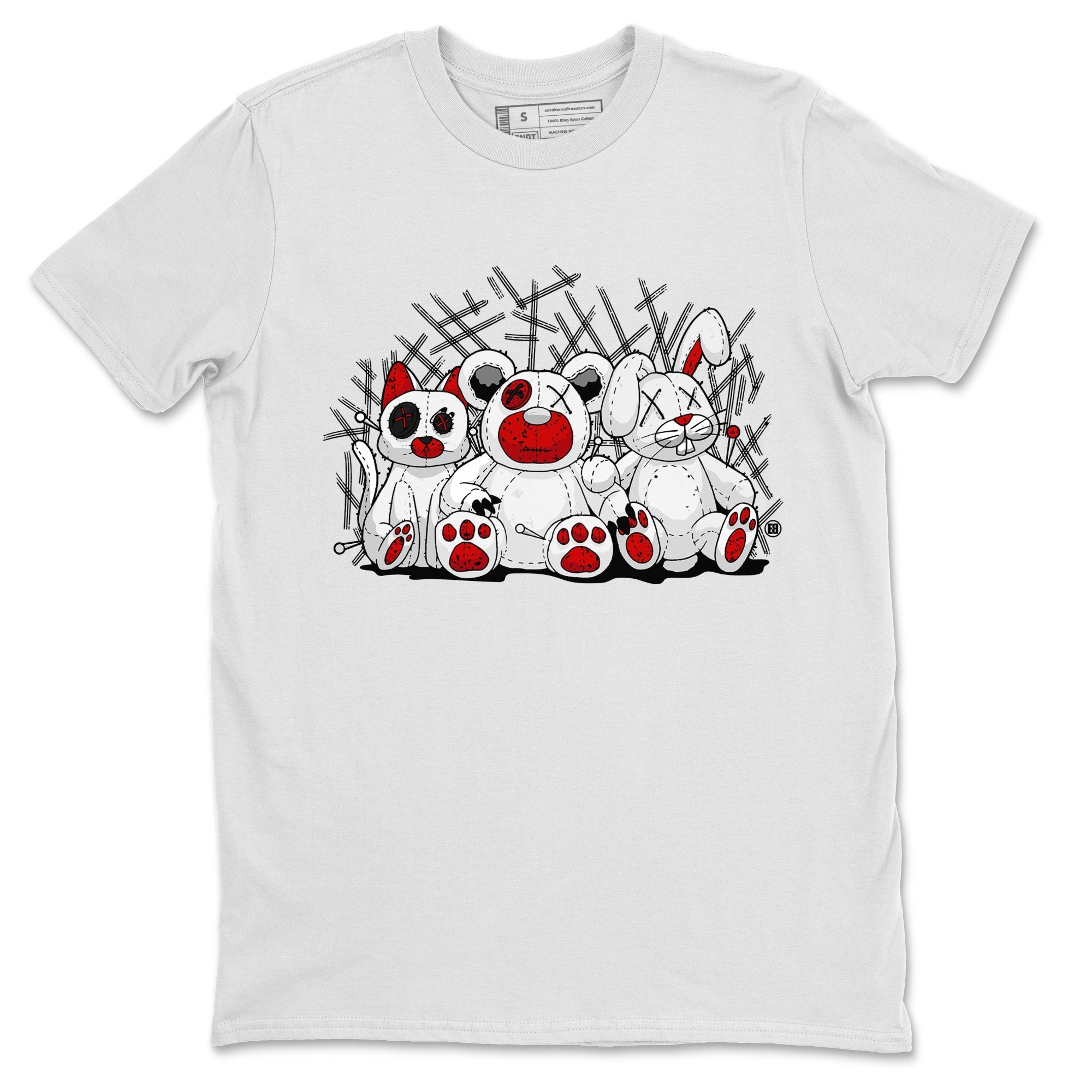 Air Jordan 4 Red Cement Sneaker Match Tees Animal Homies Streetwear Sneaker Shirt AJ4 Red Cement Tee Unisex Shirts White 2