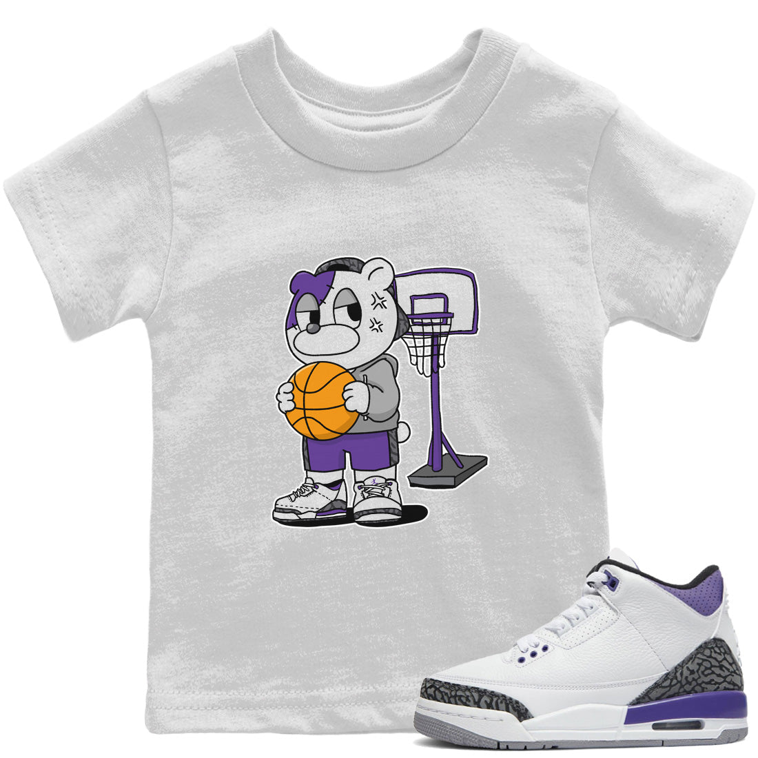 Jordan 3 Dark Iris Sneaker Matching T-Shirt Annoyed Bear Sneaker Tees Jordan 3 Dark Iris Sneaker Release Tees Kids Shirts