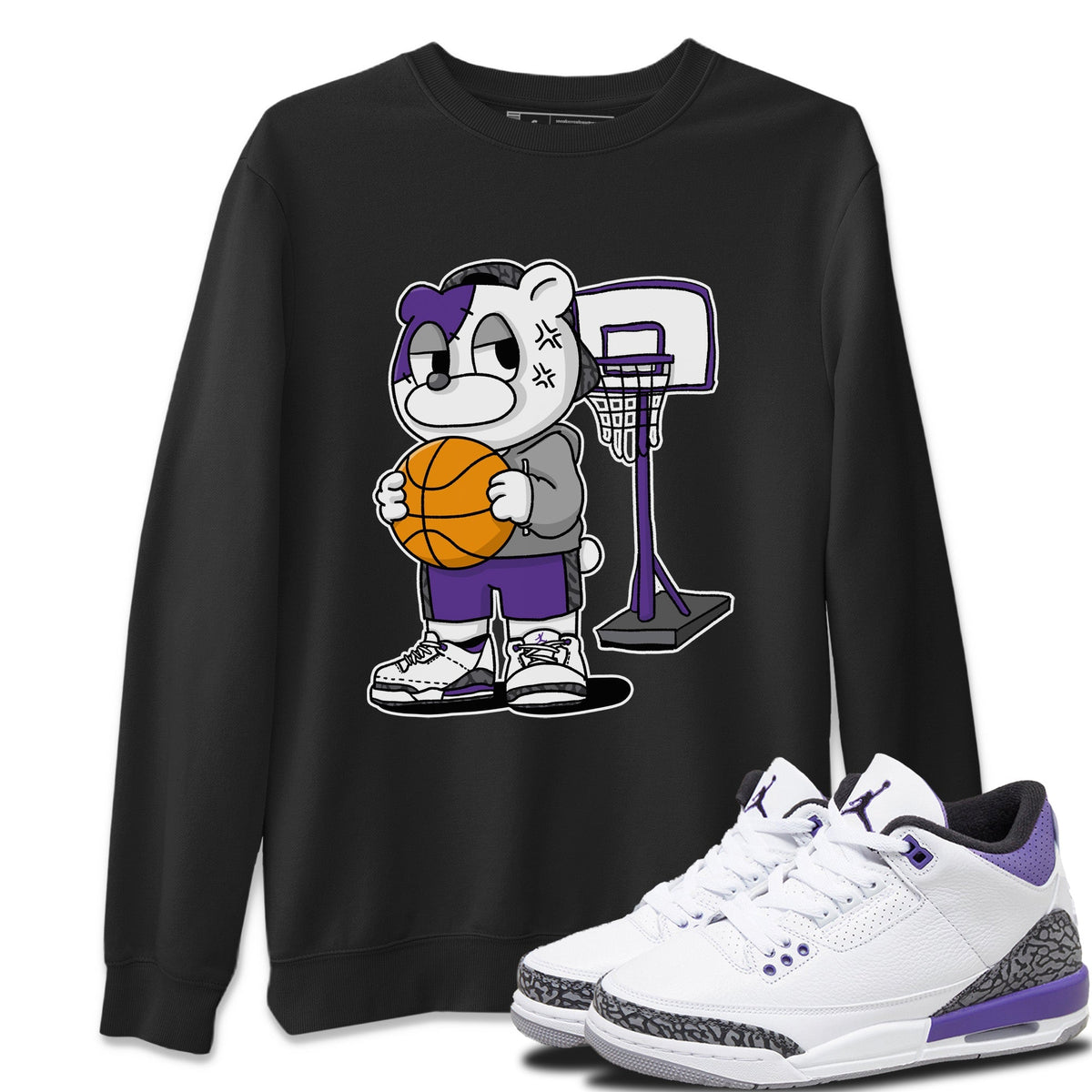 Jordan 3 Dark Iris Sneaker Matching T-Shirt Annoyed Bear Sneaker Tees Jordan 3 Dark Iris Sneaker Release Tees Crew Neck Tees