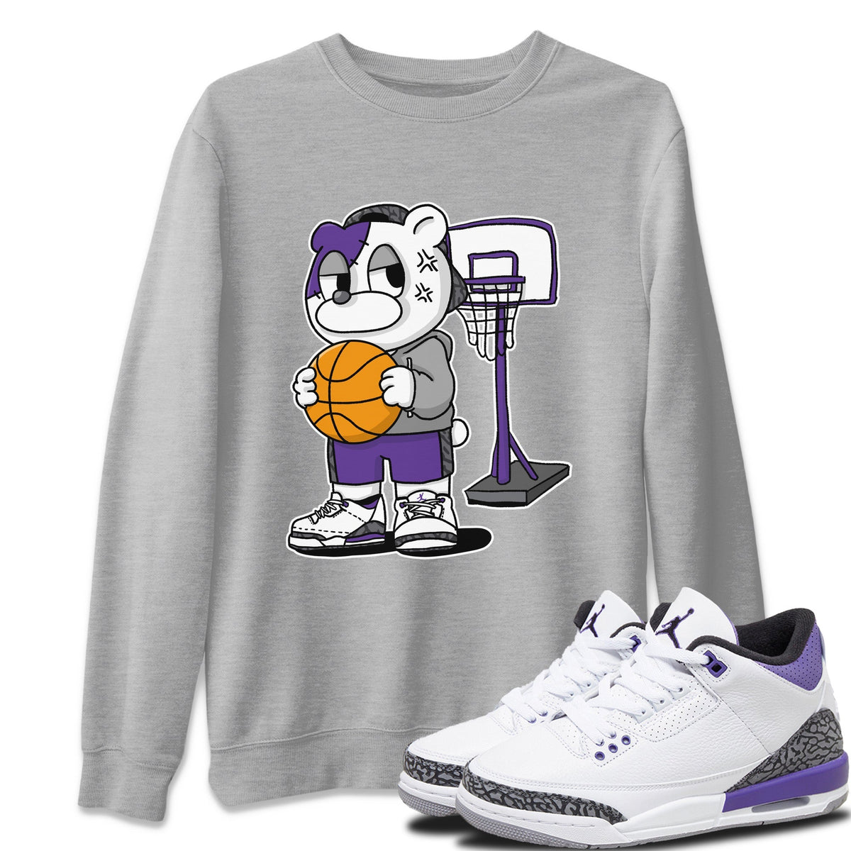 Jordan 3 Dark Iris Sneaker Matching T-Shirt Annoyed Bear Sneaker Tees Jordan 3 Dark Iris Sneaker Release Tees Crew Neck Tees