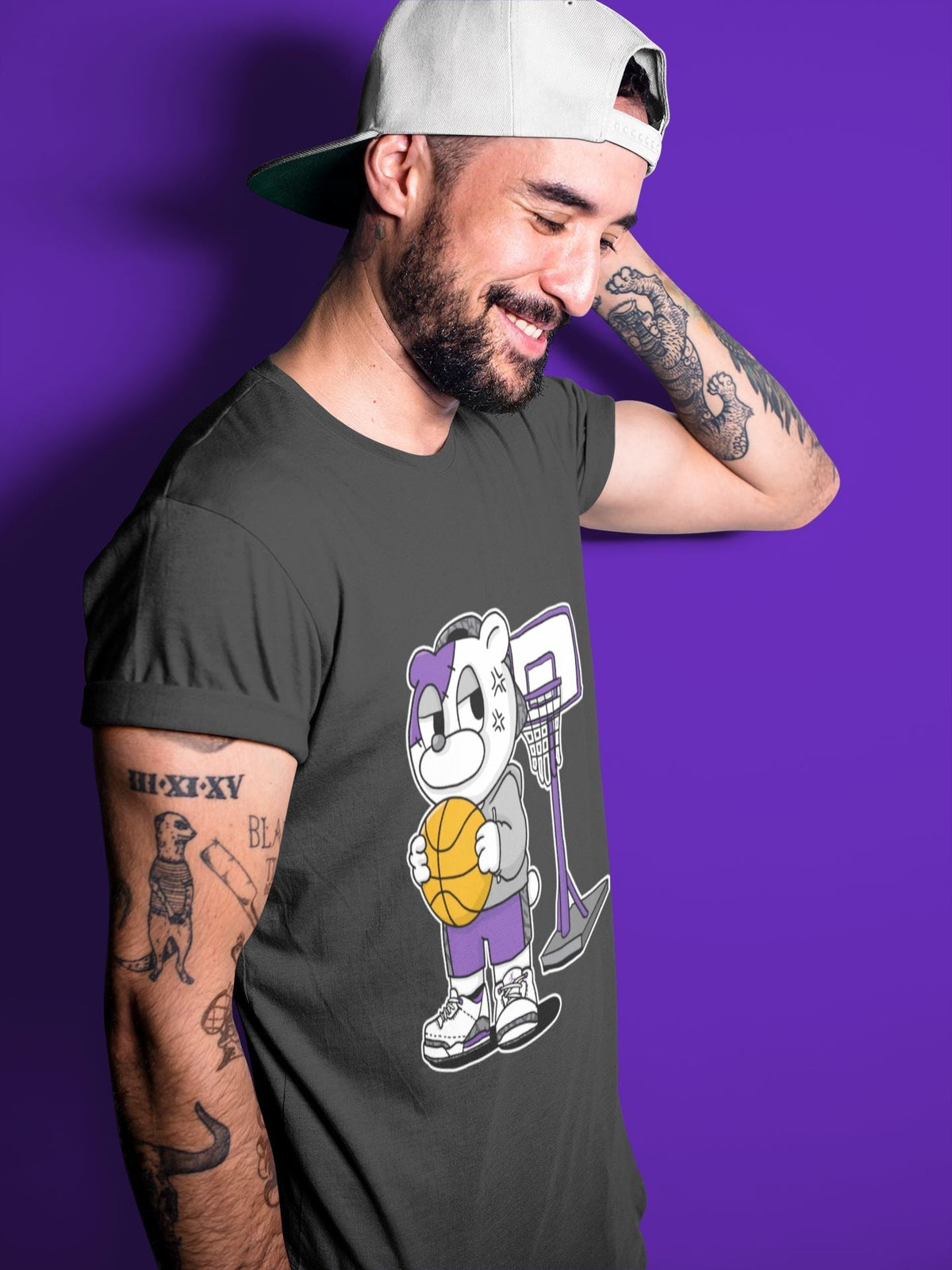 Jordan 3 Dark Iris Sneaker Matching T-Shirt Annoyed Bear Sneaker Tees Jordan 3 Dark Iris Sneaker Release Tees Crew Neck Tees