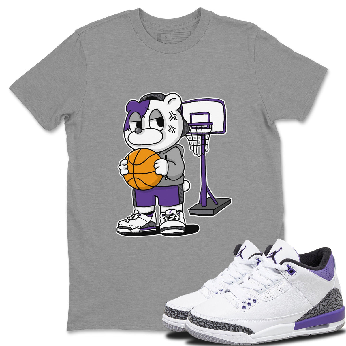 Jordan 3 Dark Iris Sneaker Matching T-Shirt Annoyed Bear Sneaker Tees Jordan 3 Dark Iris Sneaker Release Tees Crew Neck Tees