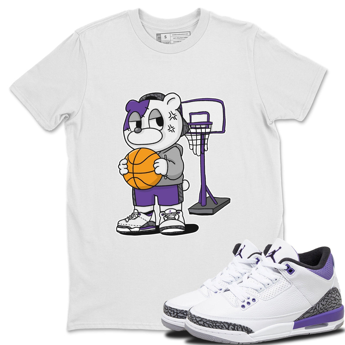 Jordan 3 Dark Iris Sneaker Matching T-Shirt Annoyed Bear Sneaker Tees Jordan 3 Dark Iris Sneaker Release Tees Crew Neck Tees