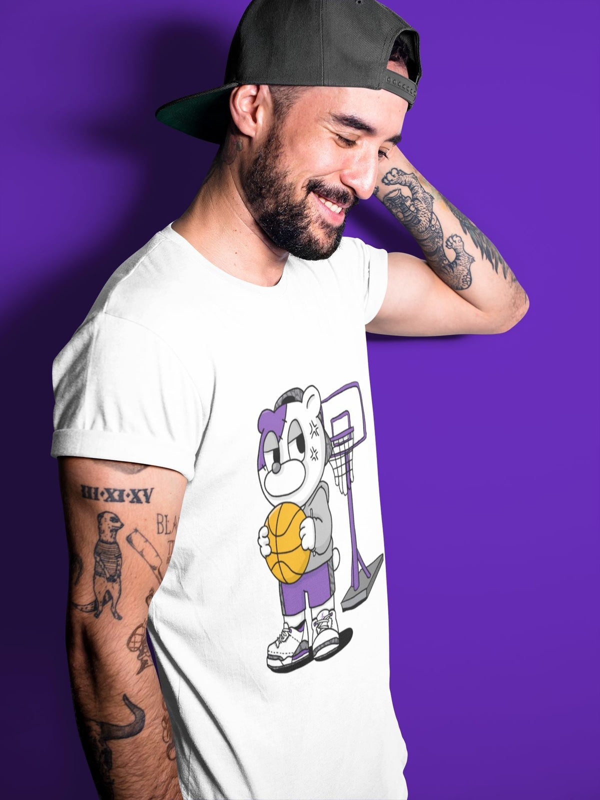 Jordan 3 Dark Iris Sneaker Matching T-Shirt Annoyed Bear Sneaker Tees Jordan 3 Dark Iris Sneaker Release Tees Crew Neck Tees