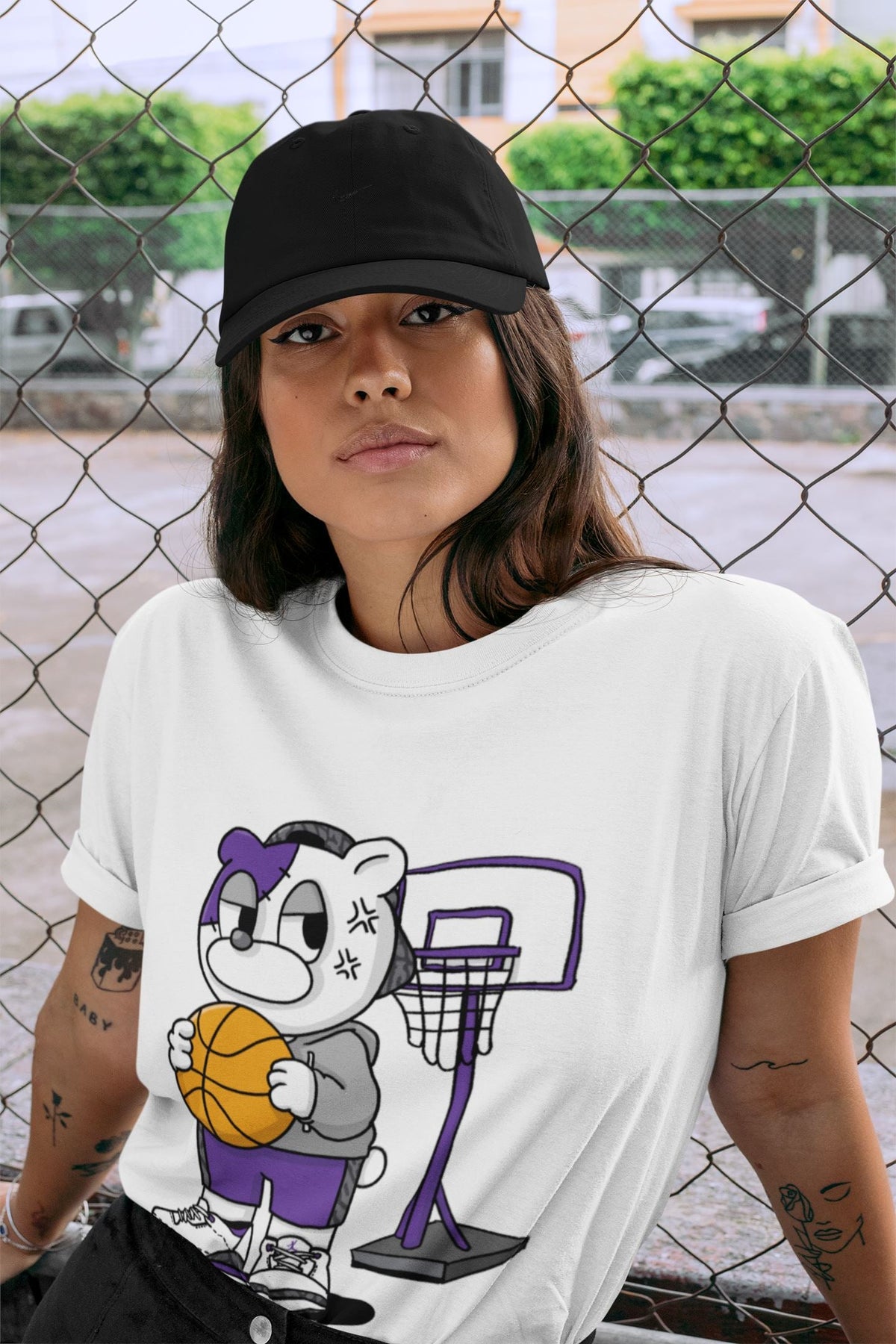 Jordan 3 Dark Iris Sneaker Matching T-Shirt Annoyed Bear Sneaker Tees Jordan 3 Dark Iris Sneaker Release Tees Crew Neck Tees