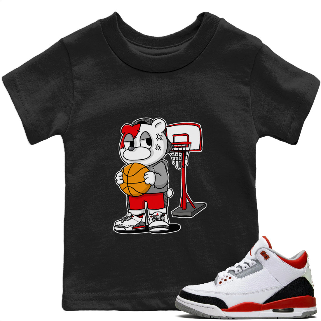 Jordan 3 Fire Red Sneaker Matching T-Shirt Annoyed Bear Sneaker Tees Jordan 3 Fire Red Sneaker Release Tees Kids Shirts