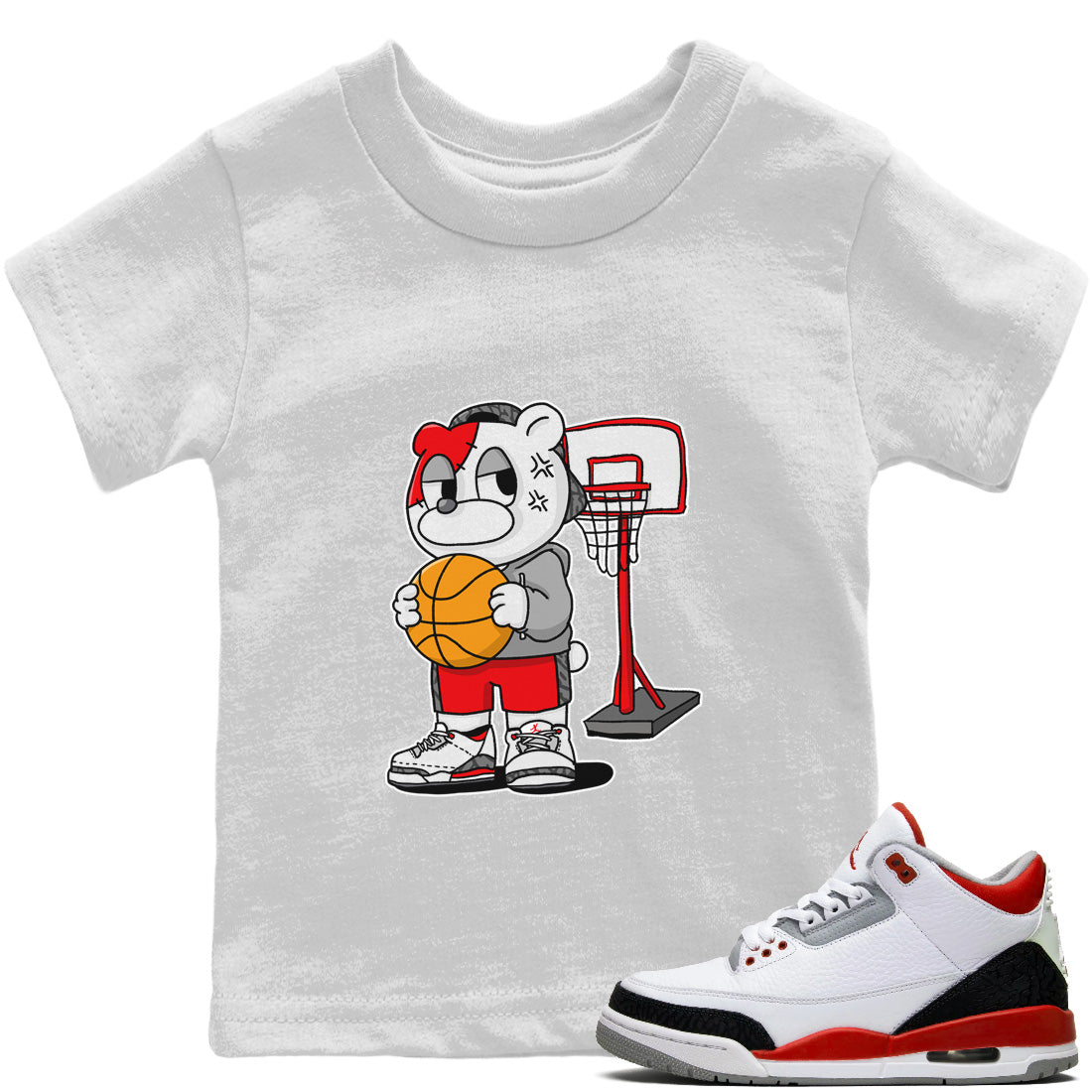 Jordan 3 Fire Red Sneaker Matching T-Shirt Annoyed Bear Sneaker Tees Jordan 3 Fire Red Sneaker Release Tees Kids Shirts