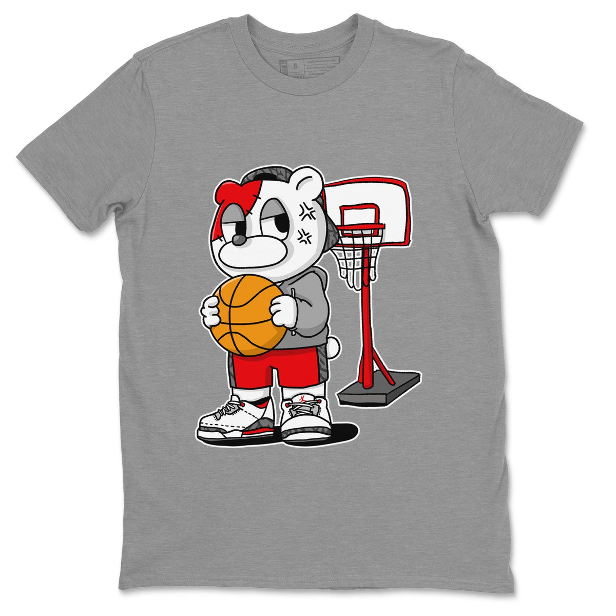 Jordan 3 Fire Red Sneaker Matching T-Shirt Annoyed Bear Sneaker Tees Jordan 3 Fire Red Sneaker Release Tees Crew Neck Tees