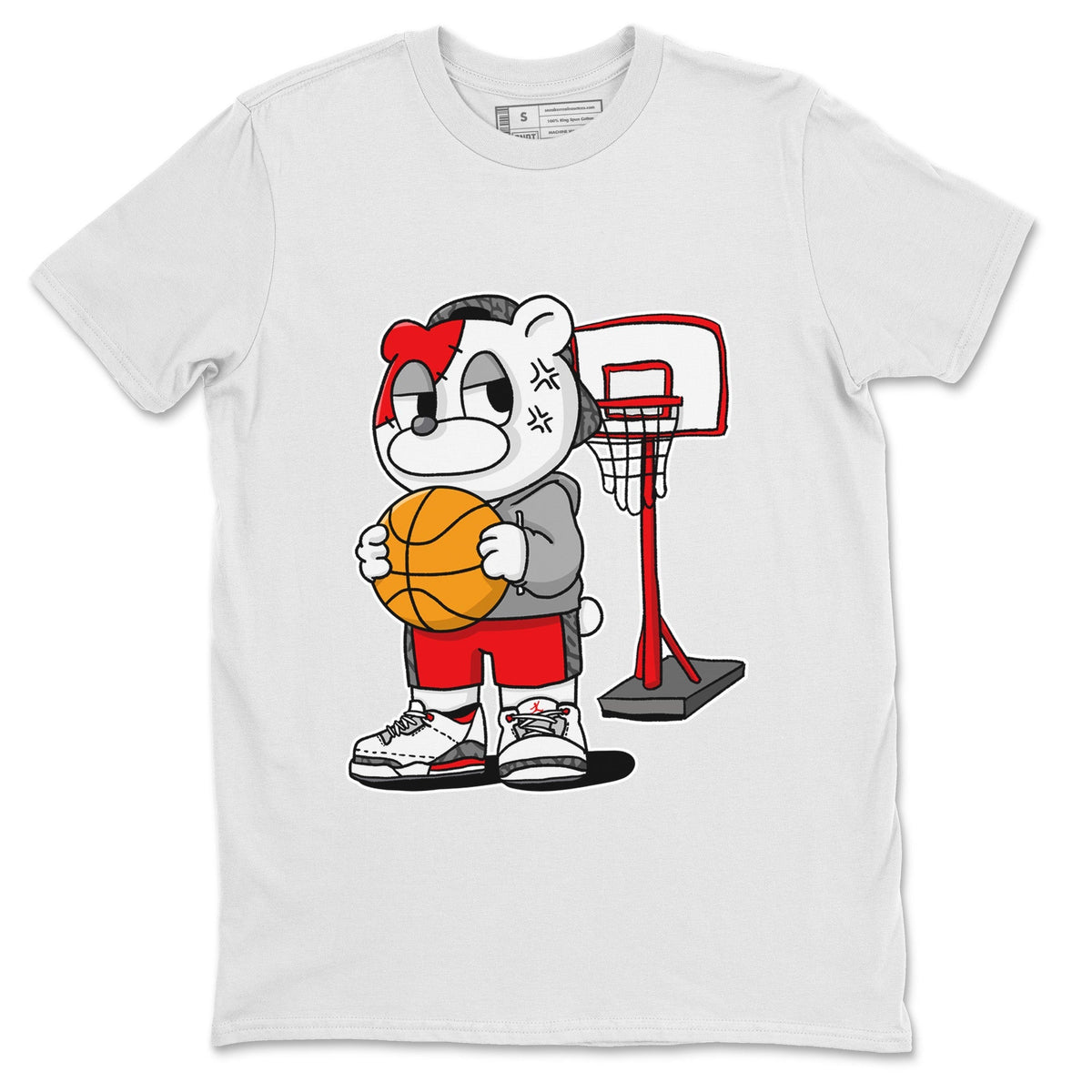 Jordan 3 Fire Red Sneaker Matching T-Shirt Annoyed Bear Sneaker Tees Jordan 3 Fire Red Sneaker Release Tees Crew Neck Tees