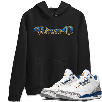 Air Jordan 3 Wizards Sneaker Match Tees Antique Typo Sneaker Tees AJ3 Wizards Drip Gear Zone Unisex Shirts Black 1