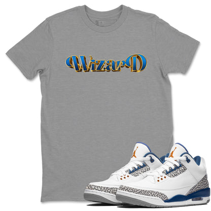 Air Jordan 3 Wizards Sneaker Match Tees Antique Typo Sneaker Tees AJ3 Wizards Drip Gear Zone Unisex Shirts Heather Grey 1