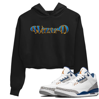 Air Jordan 3 Wizards Sneaker Match Tees Antique Typo Sneaker Tees AJ3 Wizards Drip Gear Zone Women's Shirts Black 1