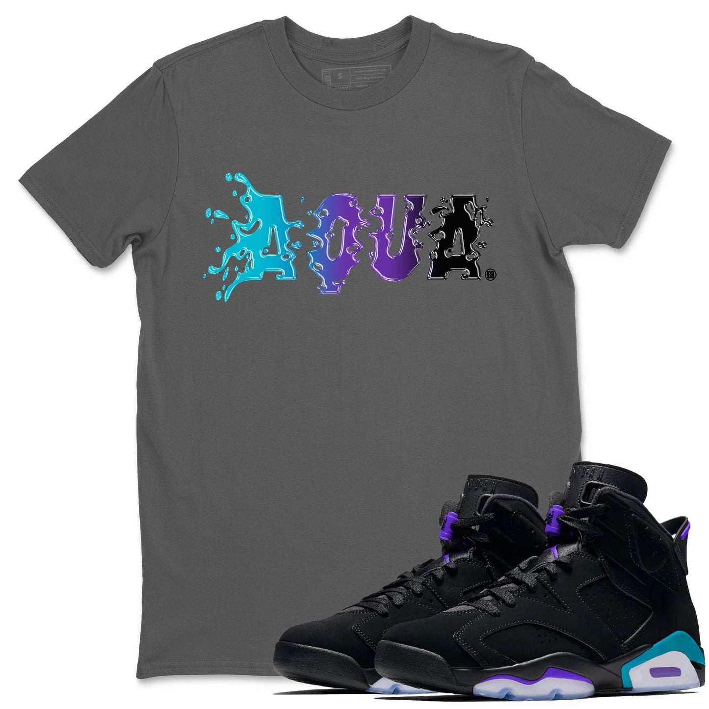Air Jordan 6 Aqua Sneaker Match Tees Aqua Sneaker Tees AJ6 Aqua Sneaker Release T-Shirt Unisex Shirts Cool Grey 1