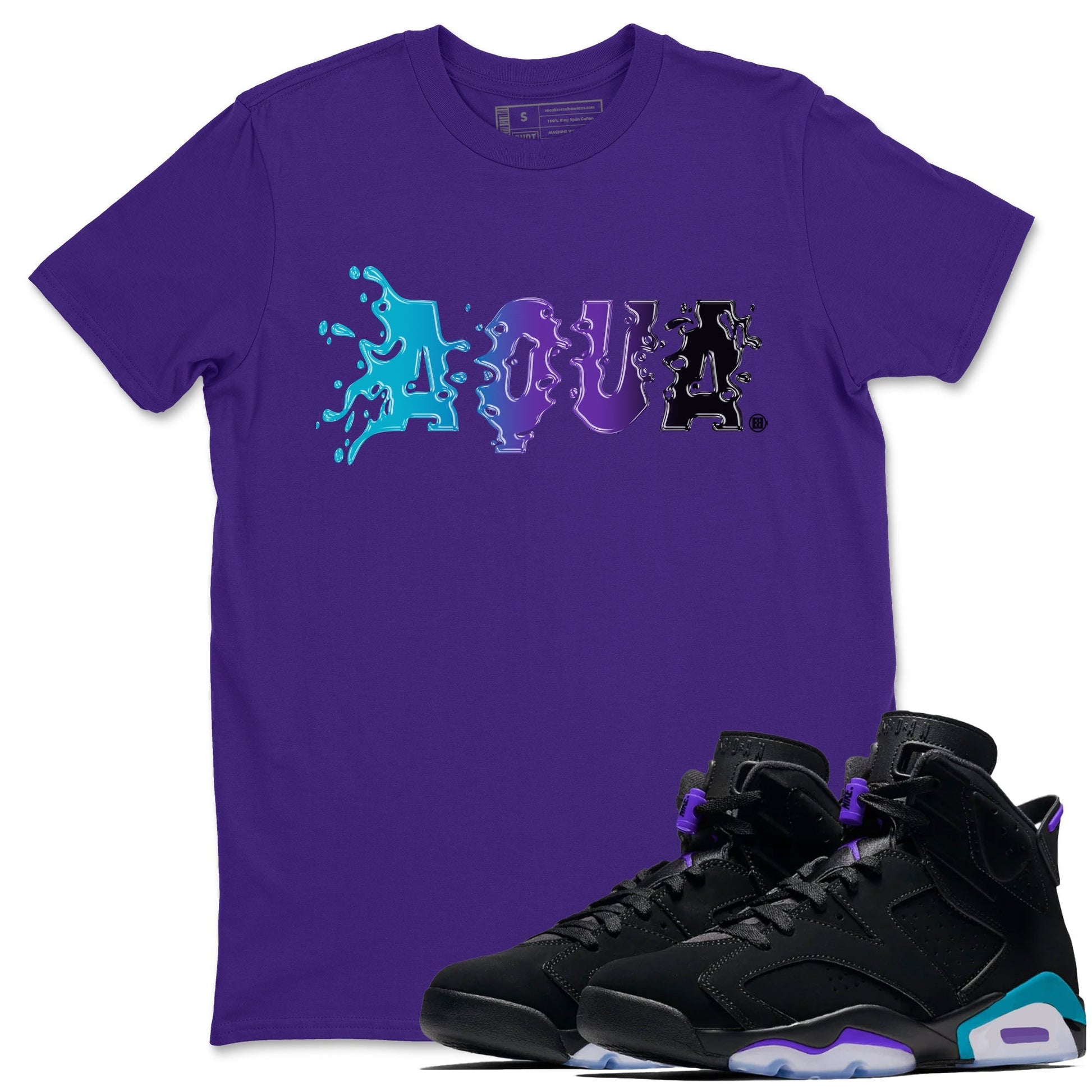 Air Jordan 6 Aqua Sneaker Match Tees Aqua Sneaker Tees AJ6 Aqua Sneaker Release T-Shirt Unisex Shirts Purple 1