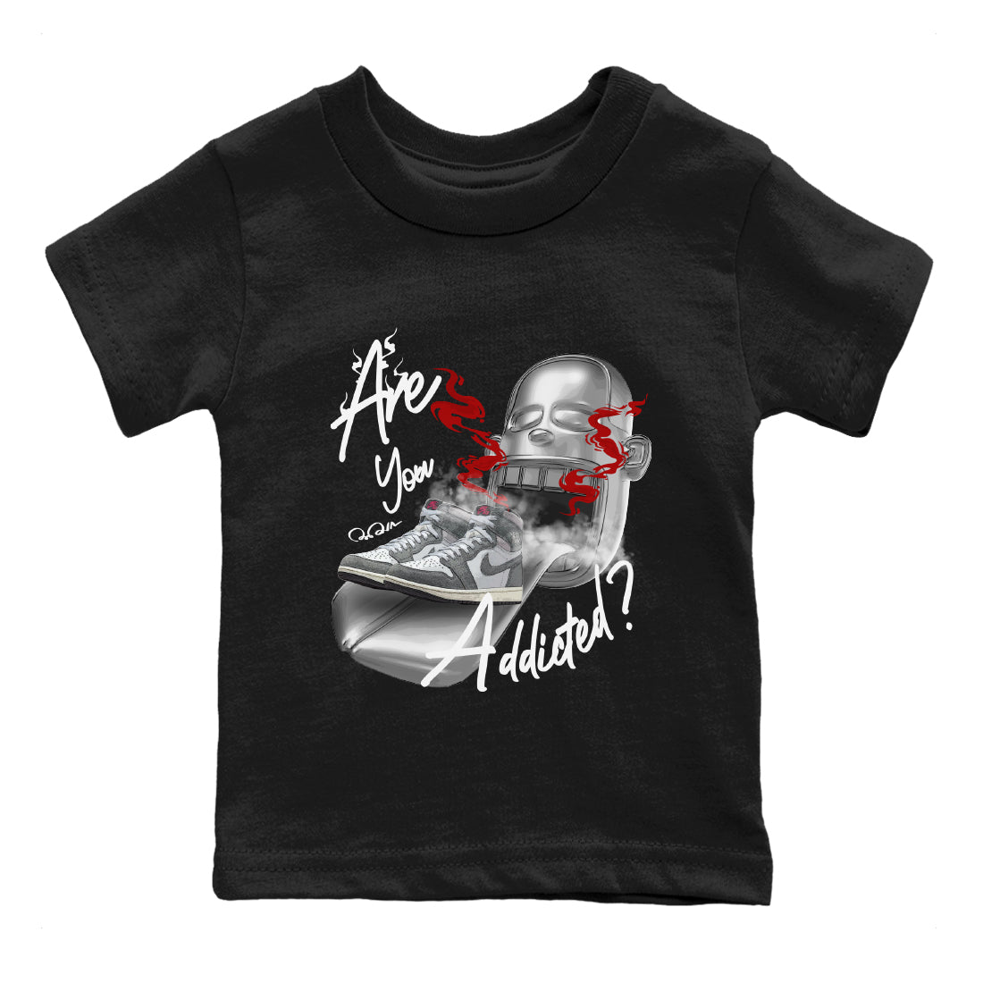Air Jordan 1 Washed Heritage Sneaker Match Tees Are You Addicted Streetwear Sneaker Shirt AJ1 Washed Heritage Sneaker Release Tees Kids Shirts Black 2