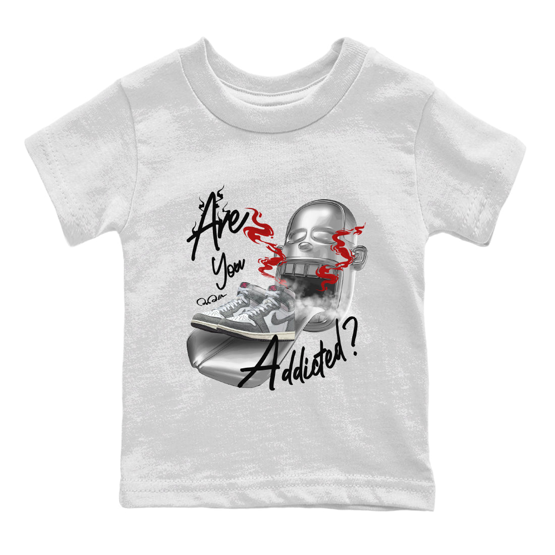 Air Jordan 1 Washed Heritage Sneaker Match Tees Are You Addicted Streetwear Sneaker Shirt AJ1 Washed Heritage Sneaker Release Tees Kids Shirts White 2