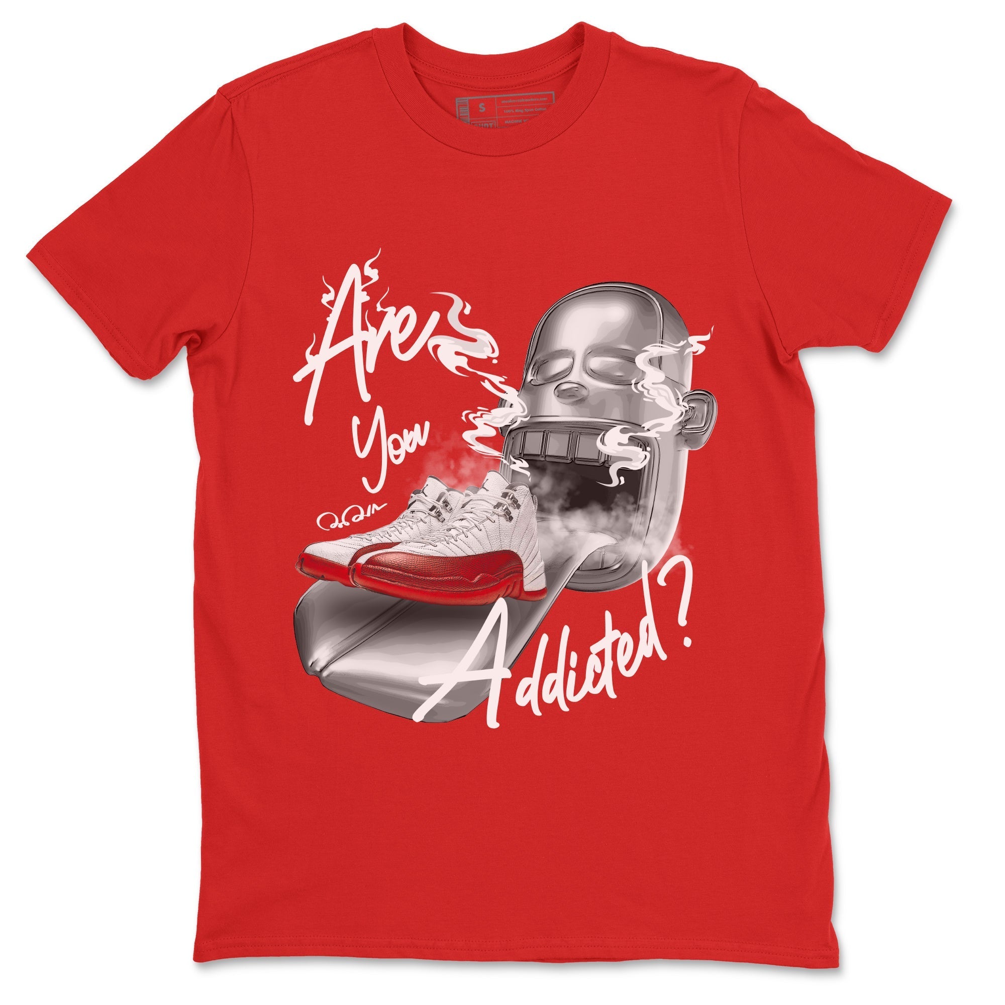 Air Jordan 12 Cherry Sneaker Match Tees Are You Addicted Streetwear Sneaker Shirt AJ12 Cherry Sneaker Release Tees Unisex Shirts Red 2