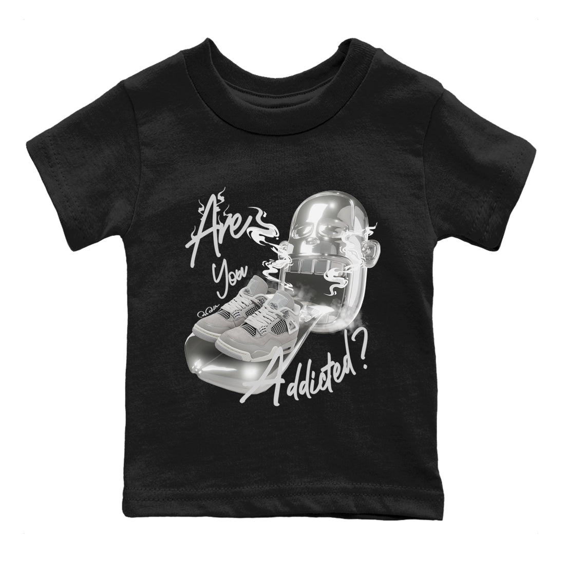 Air Jordan 4 Frozen Moments shirt to match jordans Are You Addicted Streetwear Sneaker Shirt AJ4 Frozen Moments Drip Gear Zone Sneaker Matching Clothing Baby Toddler Black 2 T-Shirt