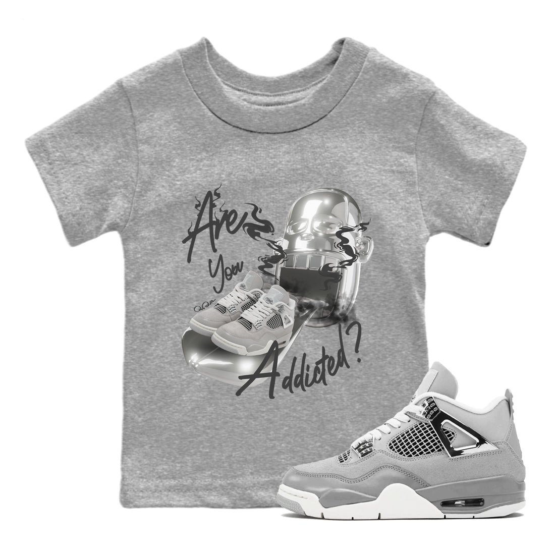 Air Jordan 4 Frozen Moments shirt to match jordans Are You Addicted Streetwear Sneaker Shirt AJ4 Frozen Moments Drip Gear Zone Sneaker Matching Clothing Baby Toddler Heather Grey 1 T-Shirt