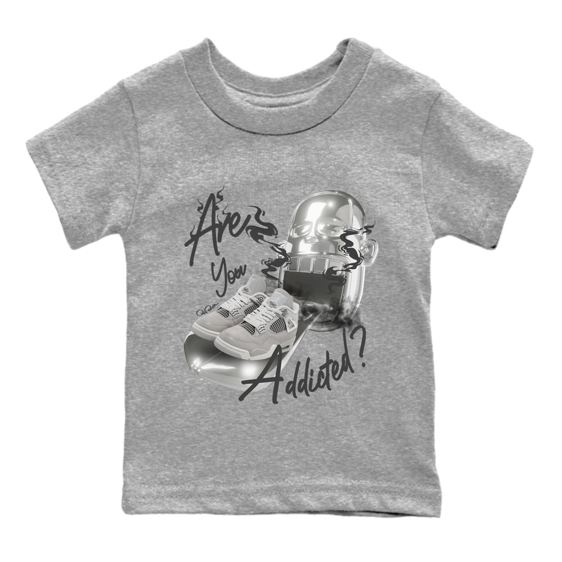 Air Jordan 4 Frozen Moments shirt to match jordans Are You Addicted Streetwear Sneaker Shirt AJ4 Frozen Moments Drip Gear Zone Sneaker Matching Clothing Baby Toddler Heather Grey 2 T-Shirt