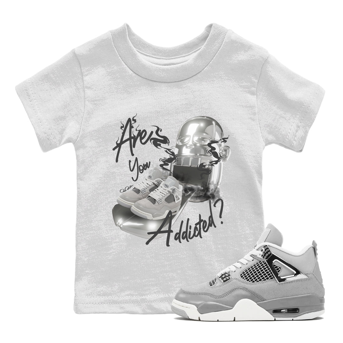 Air Jordan 4 Frozen Moments shirt to match jordans Are You Addicted Streetwear Sneaker Shirt AJ4 Frozen Moments Drip Gear Zone Sneaker Matching Clothing Baby Toddler White 1 T-Shirt