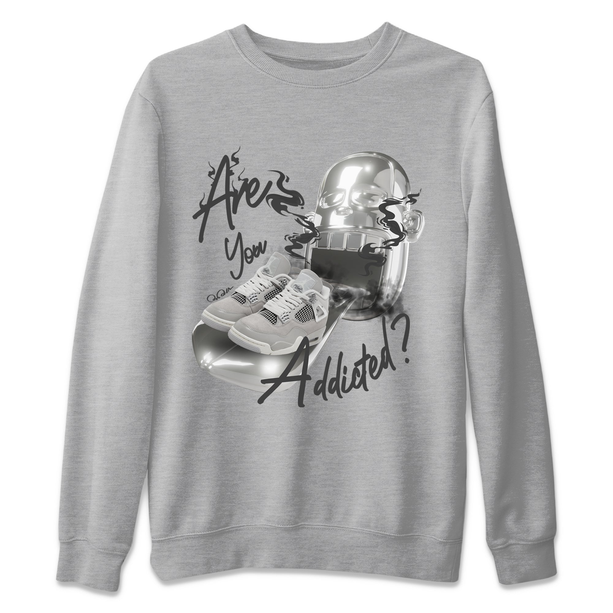 Air Jordan 4 Frozen Moments shirt to match jordans Are You Addicted Streetwear Sneaker Shirt AJ4 Frozen Moments Drip Gear Zone Sneaker Matching Clothing Unisex Heather Grey 2 T-Shirt
