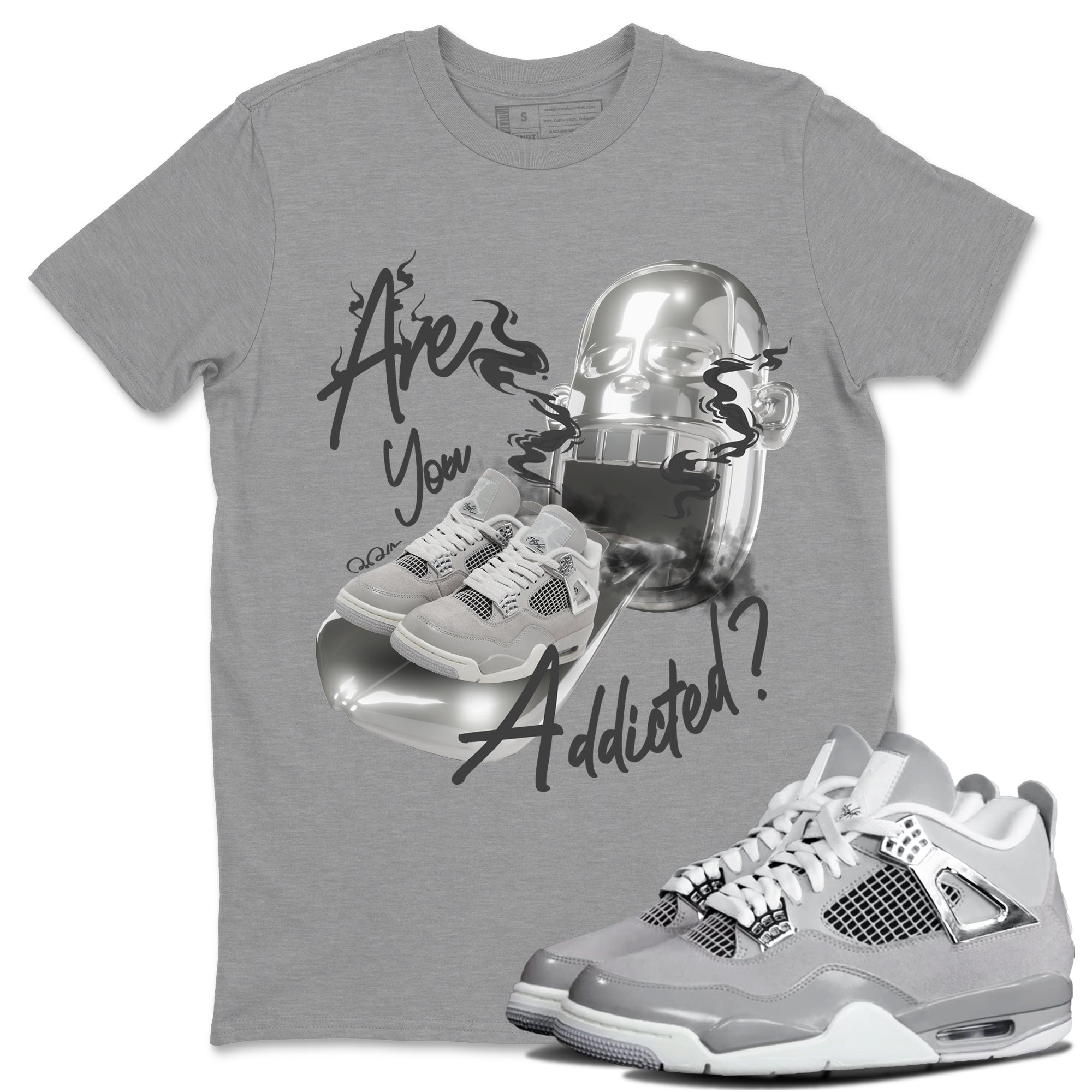 Air Jordan 4 Frozen Moments shirt to match jordans Are You Addicted Streetwear Sneaker Shirt AJ4 Frozen Moments Drip Gear Zone Sneaker Matching Clothing Unisex Heather Grey 1 T-Shirt