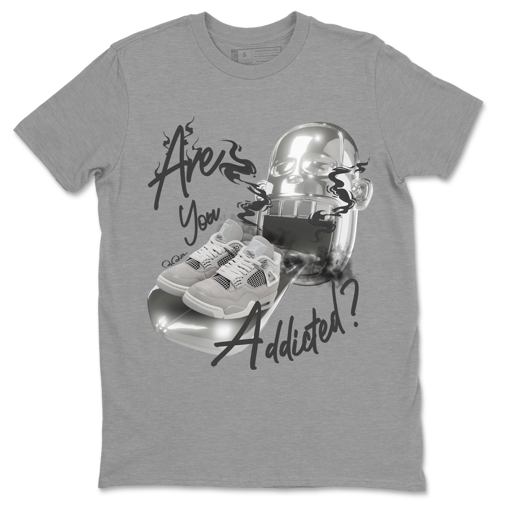 Air Jordan 4 Frozen Moments shirt to match jordans Are You Addicted Streetwear Sneaker Shirt AJ4 Frozen Moments Drip Gear Zone Sneaker Matching Clothing Unisex Heather Grey 2 T-Shirt