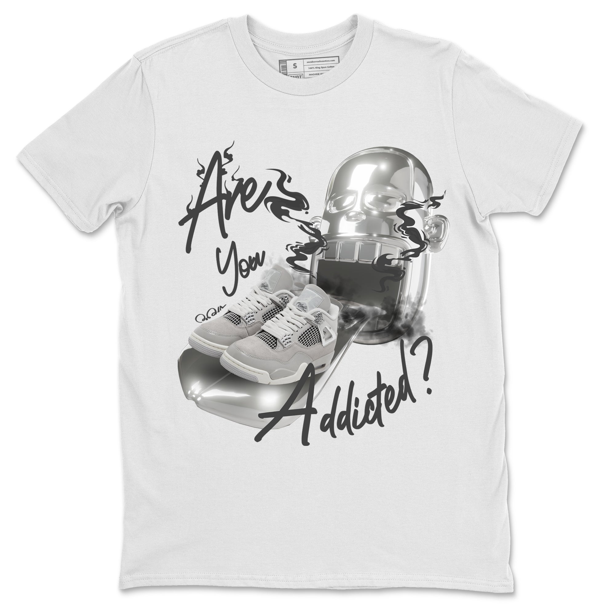 Air Jordan 4 Frozen Moments shirt to match jordans Are You Addicted Streetwear Sneaker Shirt AJ4 Frozen Moments Drip Gear Zone Sneaker Matching Clothing Unisex White 2 T-Shirt