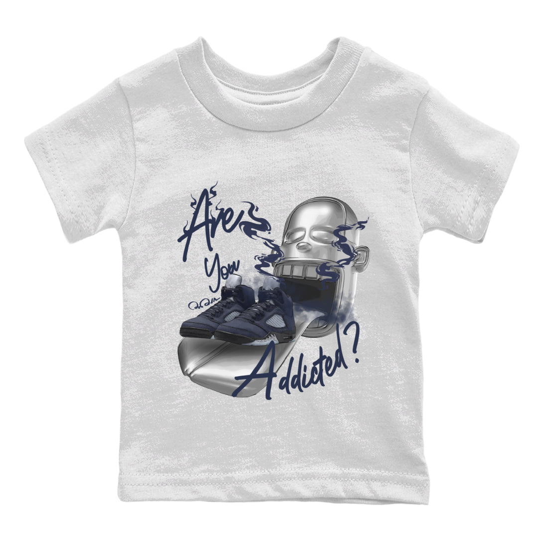 Air Jordan 5 Georgetown Sneaker Match Tees Are You Addicted Streetwear Sneaker Shirt AJ5 Georgetown Sneaker Release Tees Kids Shirts White 2