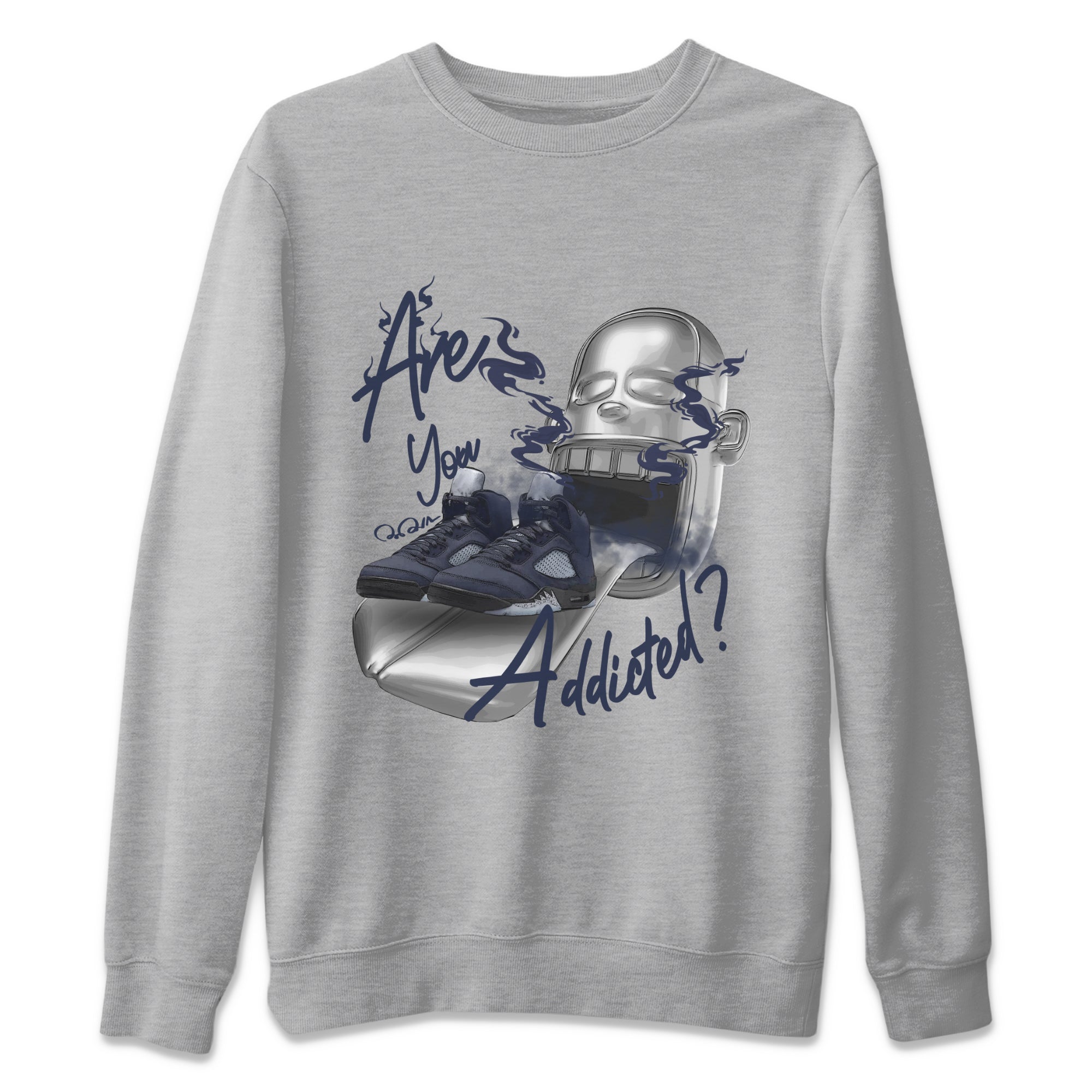 Air Jordan 5 Georgetown Sneaker Match Tees Are You Addicted Streetwear Sneaker Shirt AJ5 Georgetown Sneaker Release Tees Unisex Shirts Heather Grey 2