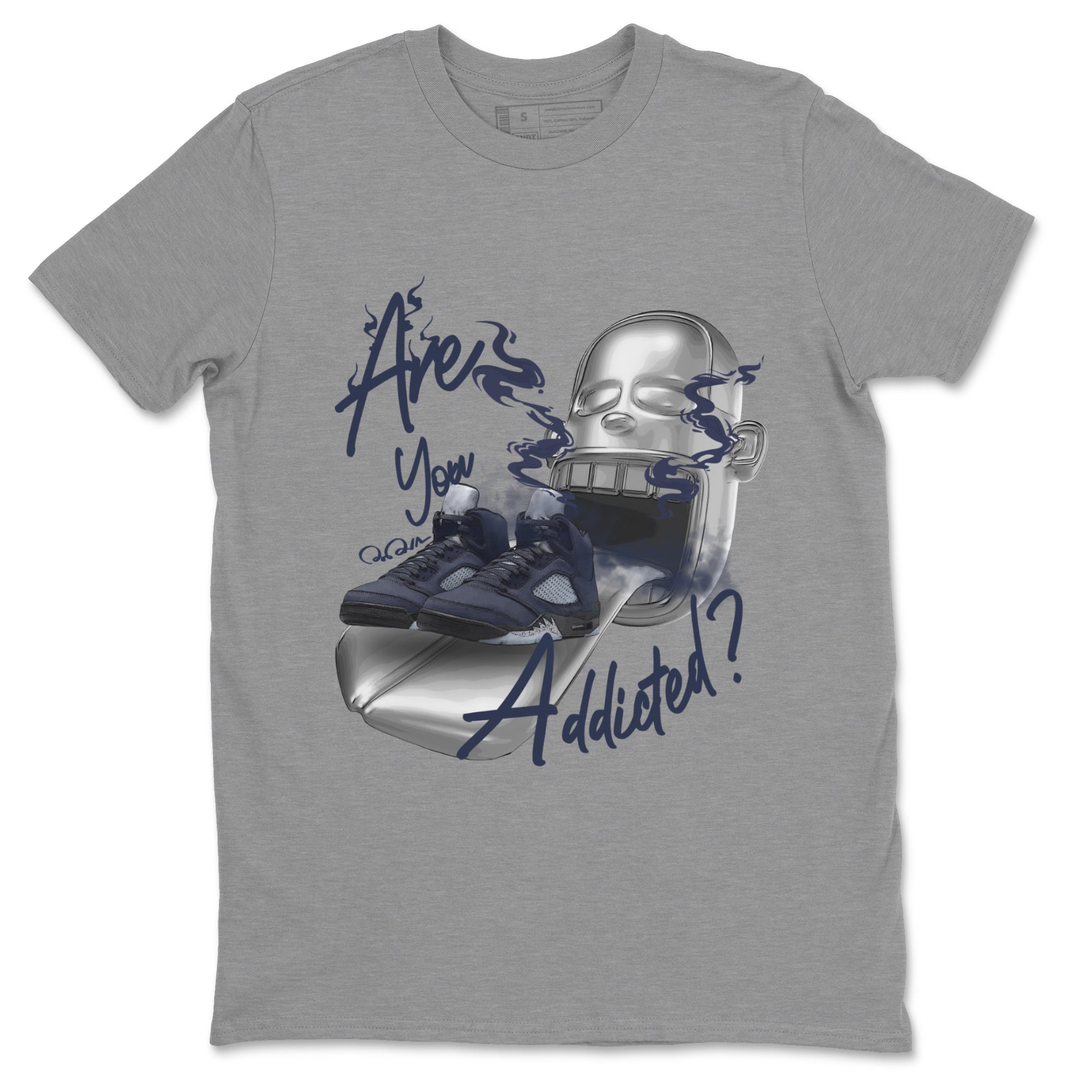 Air Jordan 5 Georgetown Sneaker Match Tees Are You Addicted Streetwear Sneaker Shirt AJ5 Georgetown Sneaker Release Tees Unisex Shirts Heather Grey 2