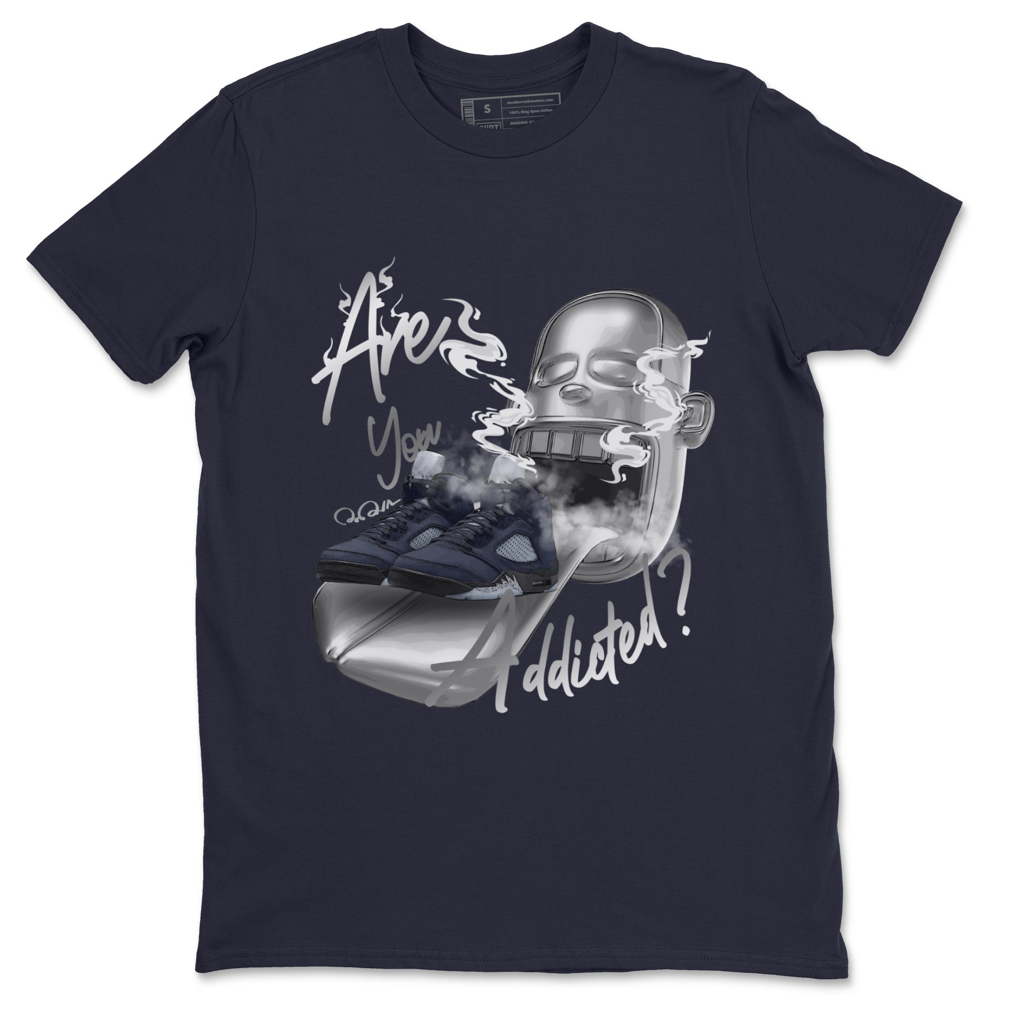 Air Jordan 5 Georgetown Sneaker Match Tees Are You Addicted Streetwear Sneaker Shirt AJ5 Georgetown Sneaker Release Tees Unisex Shirts Navy 2