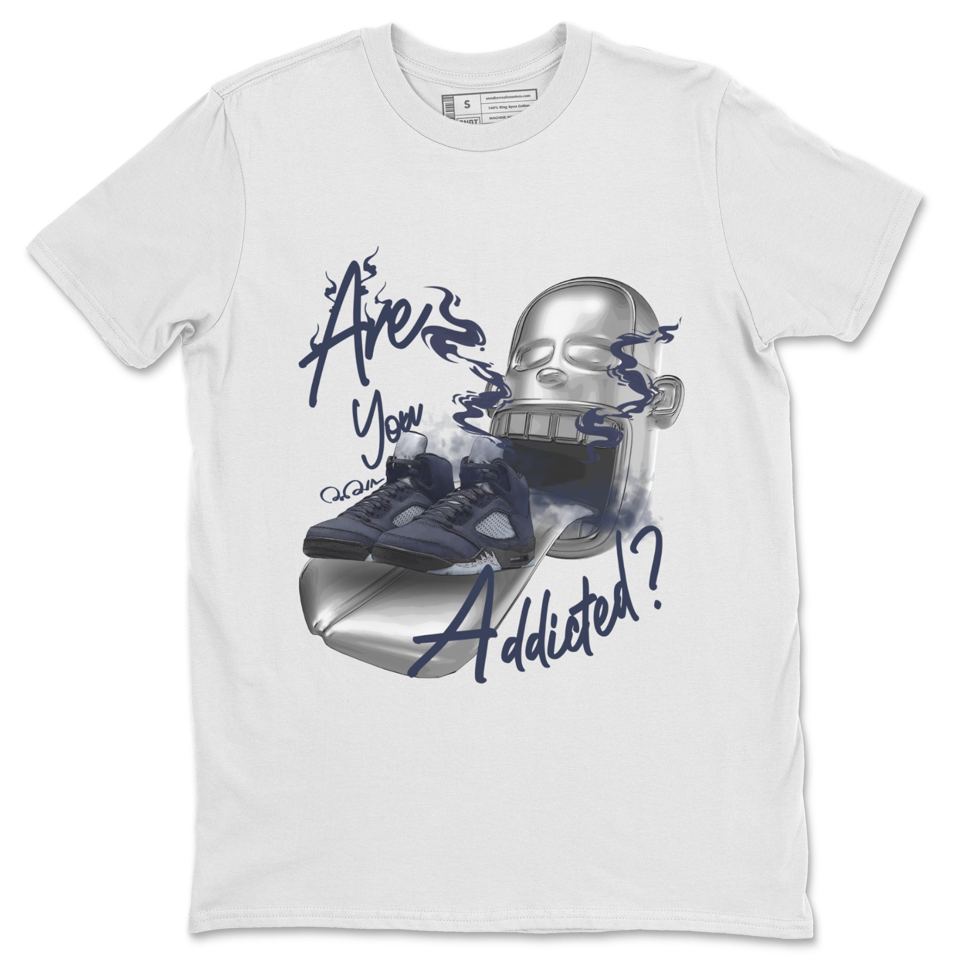Air Jordan 5 Georgetown Sneaker Match Tees Are You Addicted Streetwear Sneaker Shirt AJ5 Georgetown Sneaker Release Tees Unisex Shirts White 2