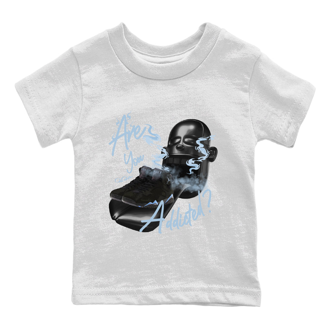 Air Jordan 7 Chambray Sneaker Match Tees Are You Addicted Streetwear Sneaker Shirt AJ7 Chambray Sneaker Release Tees Kids Shirts White 2