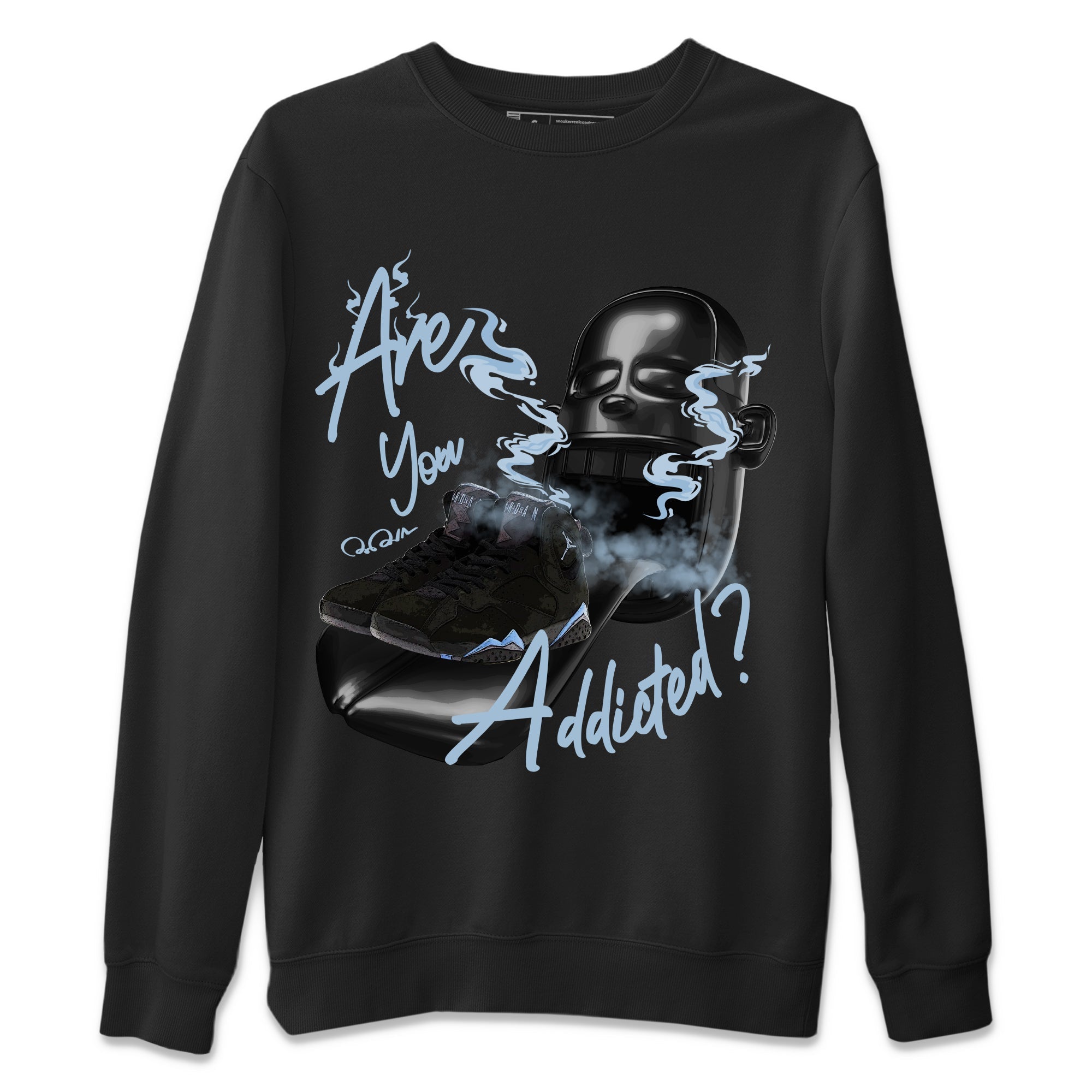 Air Jordan 7 Chambray Sneaker Match Tees Are You Addicted Streetwear Sneaker Shirt AJ7 Chambray Sneaker Release Tees Unisex Shirts Black 2