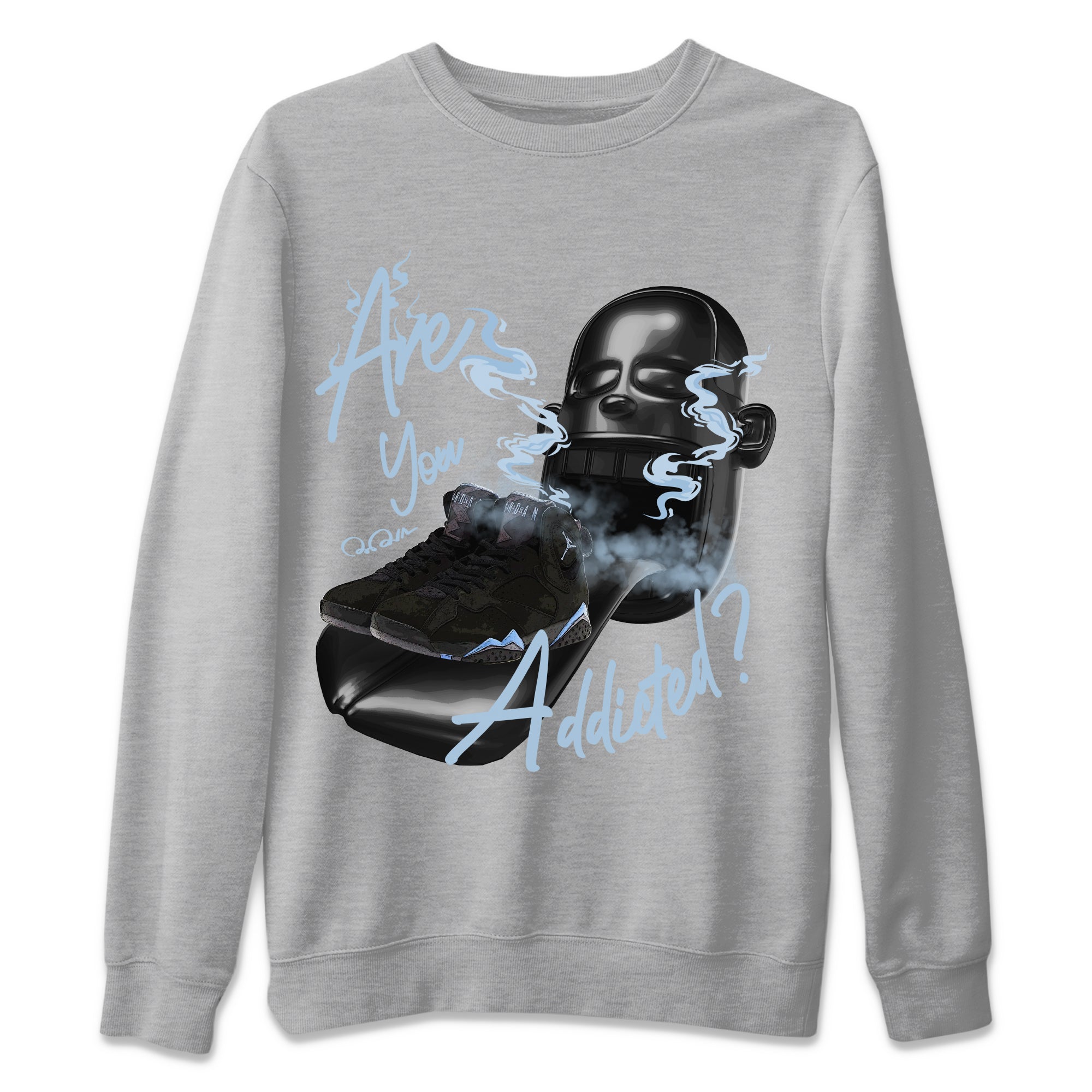 Air Jordan 7 Chambray Sneaker Match Tees Are You Addicted Streetwear Sneaker Shirt AJ7 Chambray Sneaker Release Tees Unisex Shirts Heather Grey 2