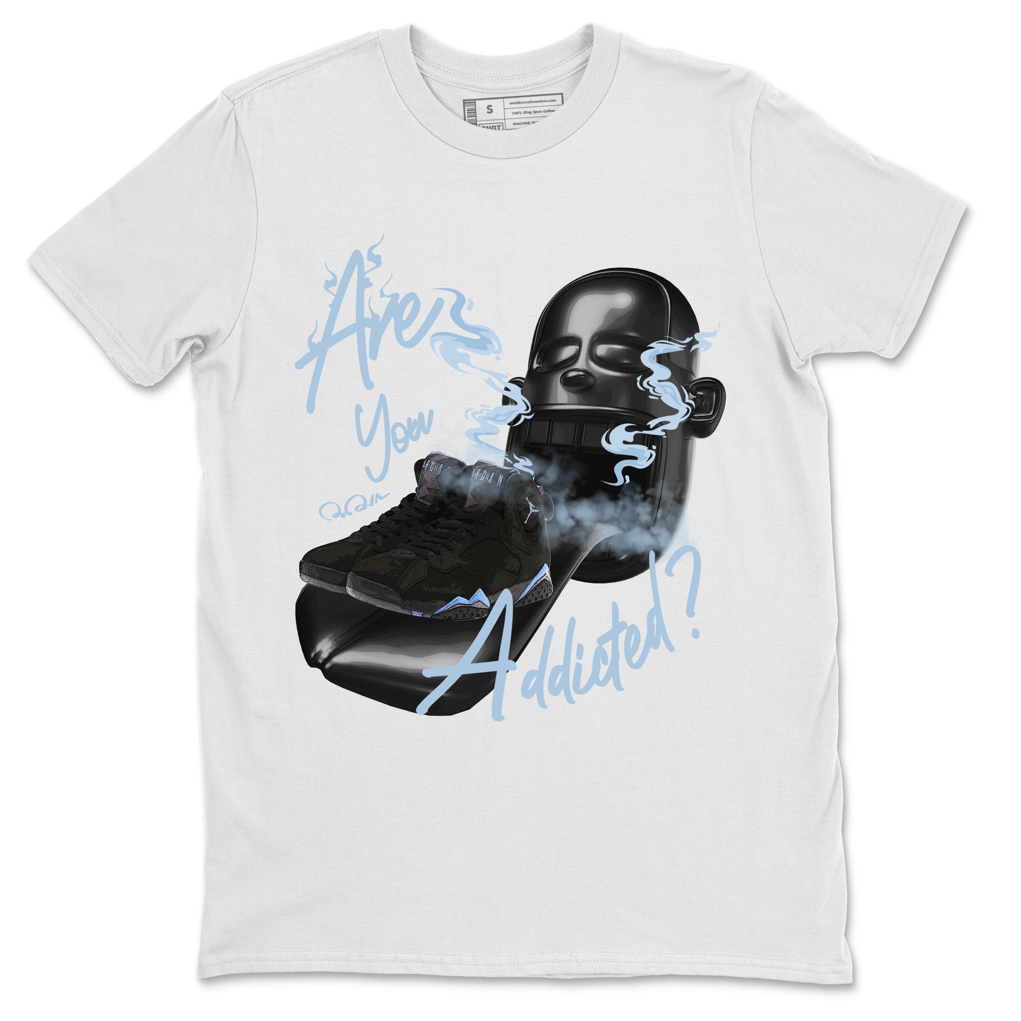 Air Jordan 7 Chambray Sneaker Match Tees Are You Addicted Streetwear Sneaker Shirt AJ7 Chambray Sneaker Release Tees Unisex Shirts White 2