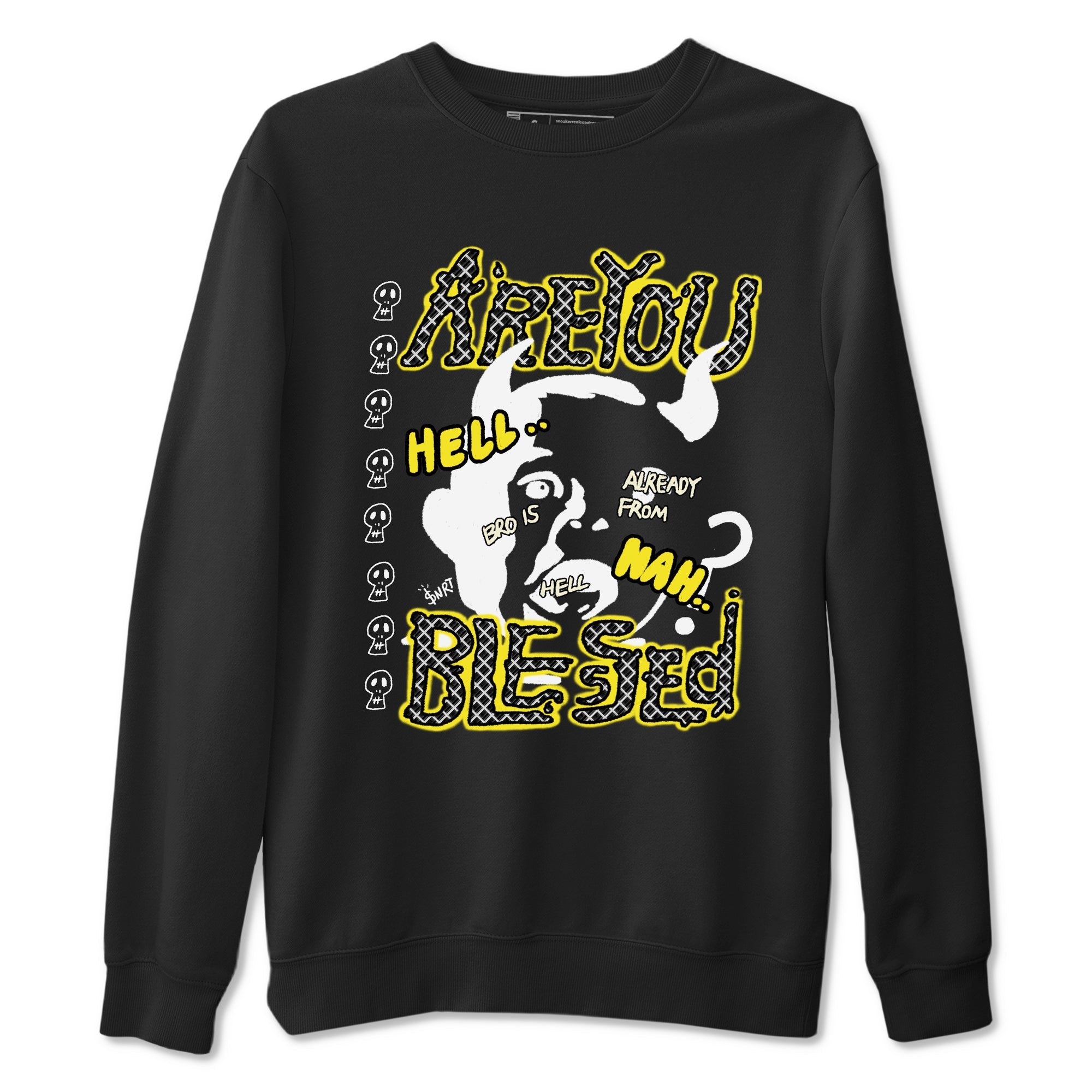 4s Vivid Sulfur shirt to match jordans Are You Blessed sneaker tees Air Jordan 4 Vivid Sulfur Drip Gear Zone unisex cotton Black 2 crew neck shirt