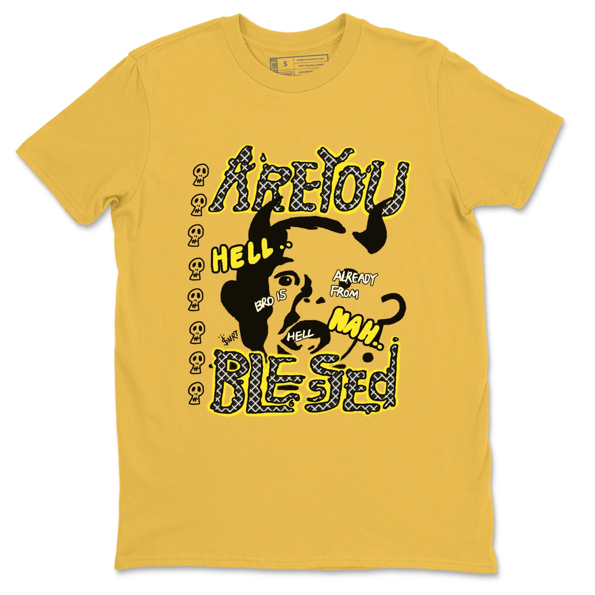 4s Vivid Sulfur shirt to match jordans Are You Blessed sneaker tees Air Jordan 4 Vivid Sulfur Drip Gear Zone unisex cotton Daisy 2 crew neck shirt