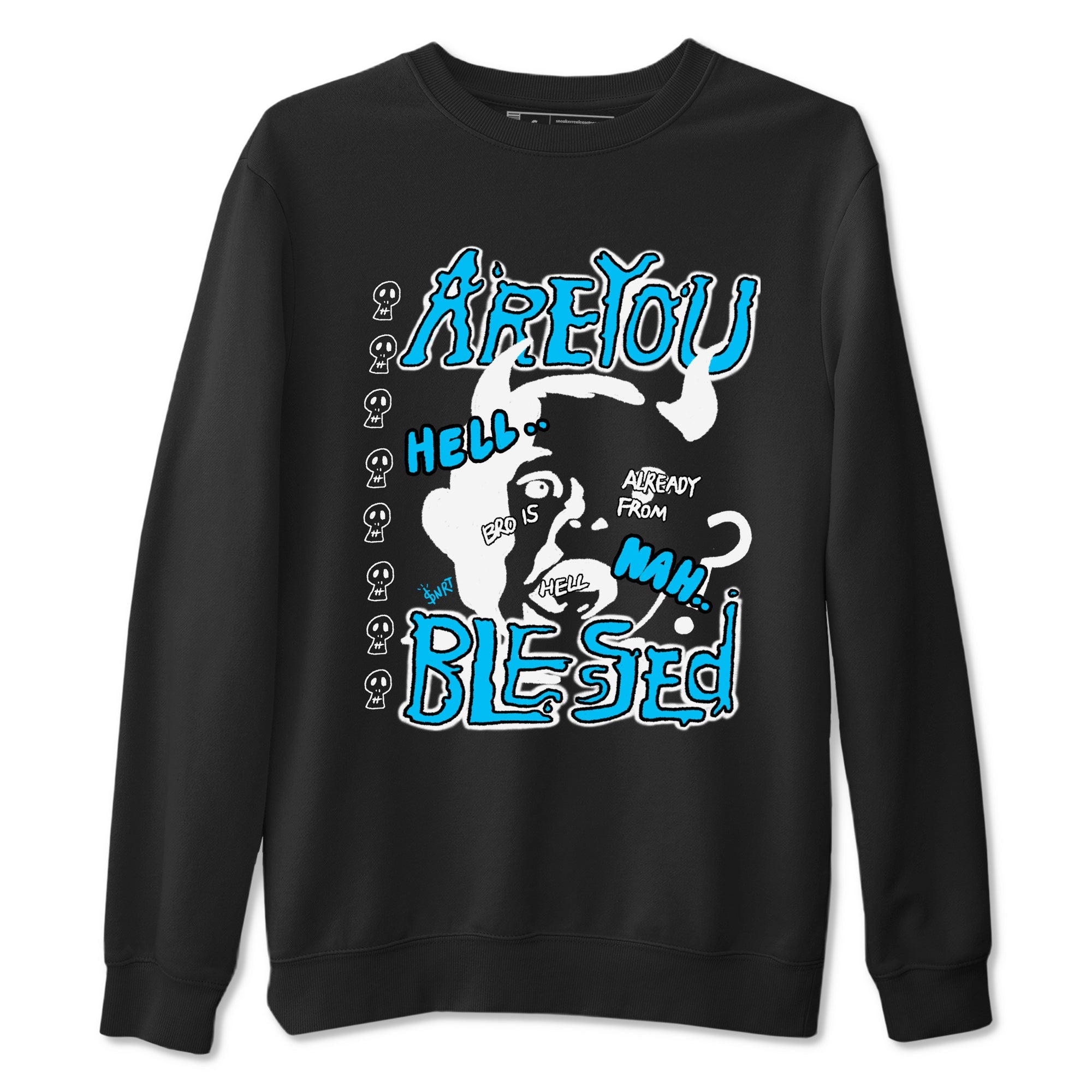 AJ9 Powder Blue shirt to match jordans Are You Blessed sneaker tees Air Jordan 9 Powder Blue Drip Gear Zone unisex cotton Black 2 crew neck shirt