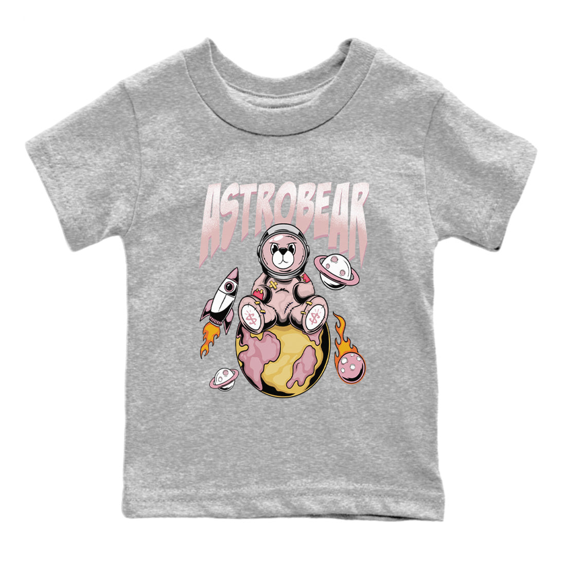 Air Jordan 1 Washed Pink Sneaker Match Tees Astrobear Streetwear Sneaker Shirt Air Jordan 1 High OG WMNS Washed Pink Sneaker Release Tees Kids Shirts Heather Grey 2