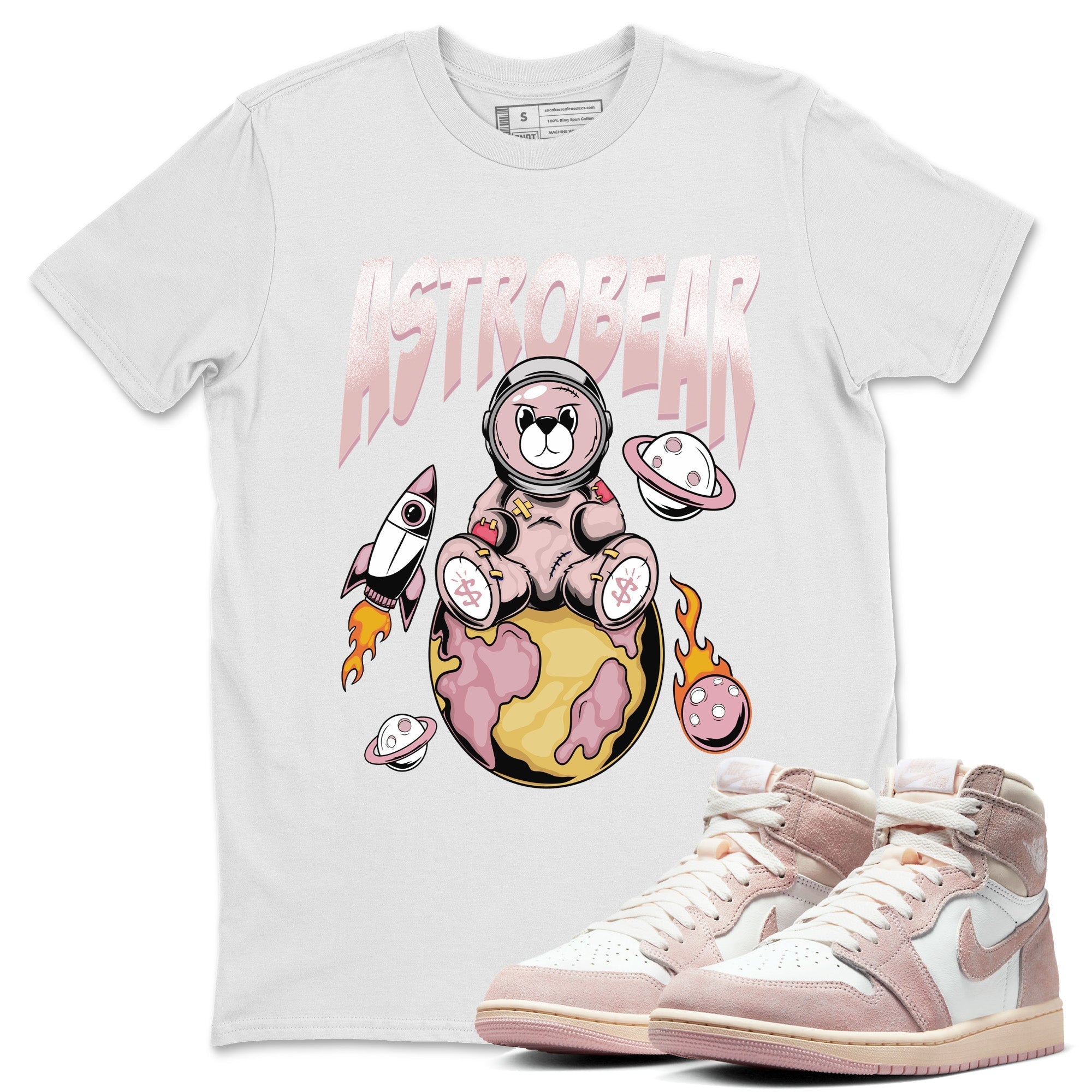 Air Jordan 1 Washed Pink Sneaker Match Tees Astrobear Streetwear Sneaker Shirt Air Jordan 1 High OG WMNS Washed Pink Sneaker Release Tees Unisex Shirts White 1